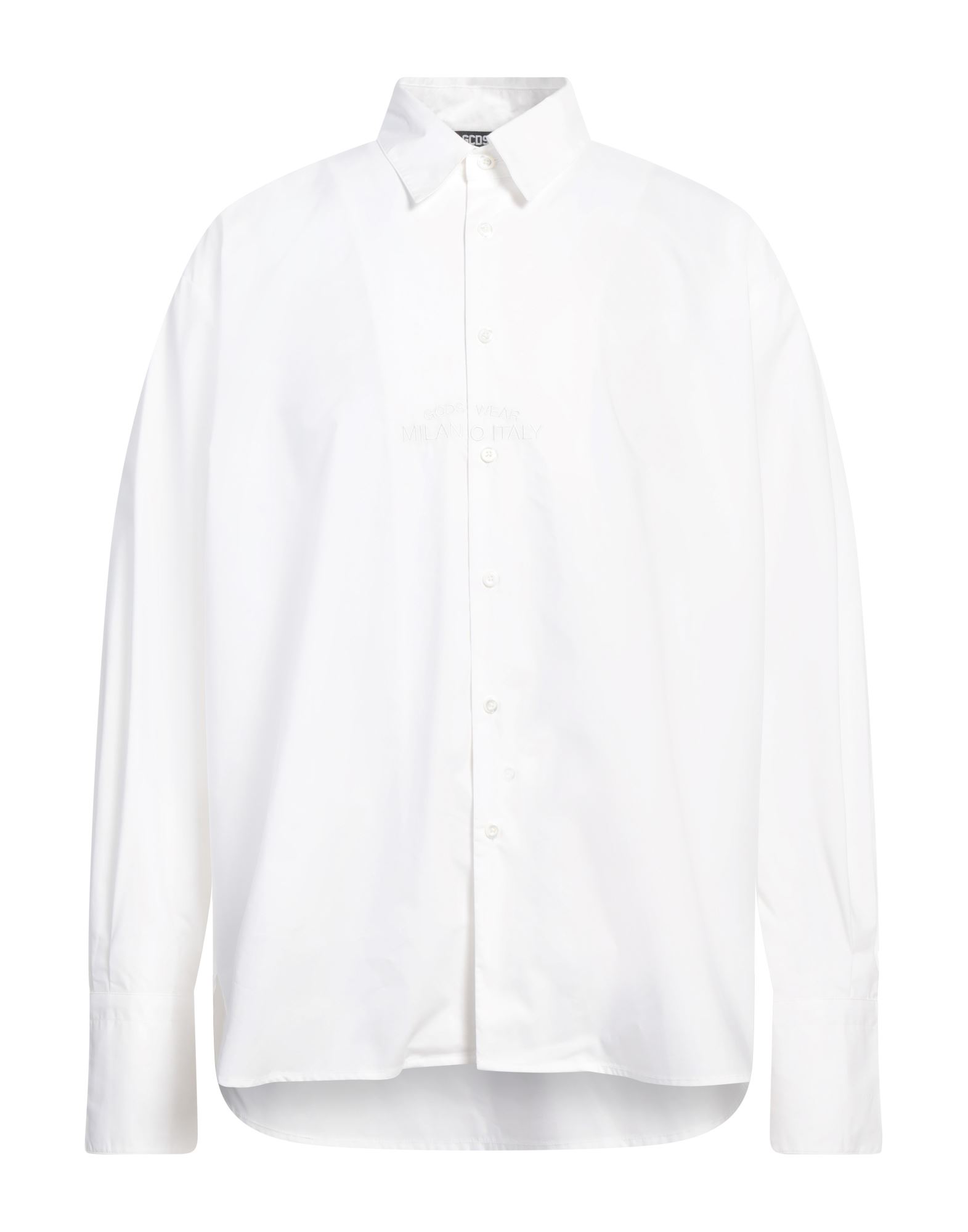 레귤러 셔츠, 우븐, 장식 디테일 솔리드 컬러, 자수 로고 장식, 자수 장식, 클래식 칼라, 롱 슬리브, 버튼 여밈, 드라이클리닝 금지, 표백 금지, 건조기 사용불가, 다림질 금지. 이미지