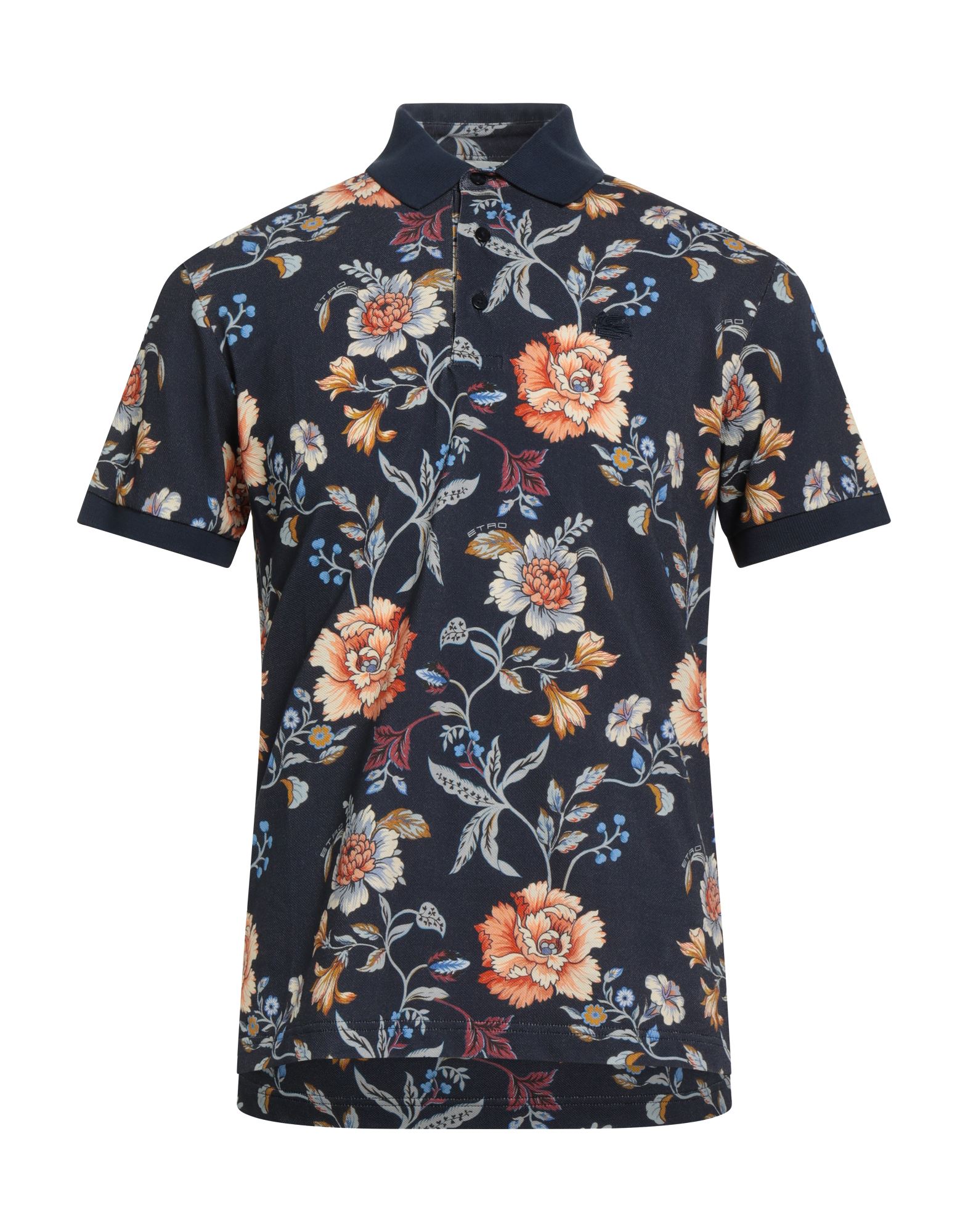 피케, 플로럴 모티브, 자수 로고 장식, 버튼 넥, 쇼트 슬리브, 세탁기 세탁 또는 드라이클리닝, 표백 금지, 건조기 사용불가. 이미지