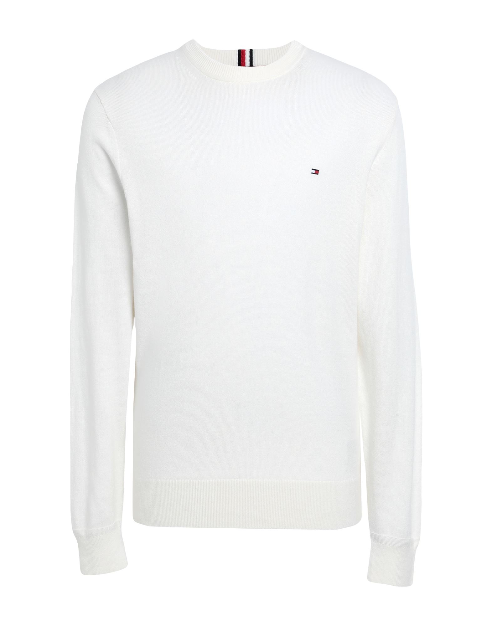 니트 소재, 라이트웨이트 니트, 브랜드 로고, 라운드 네크라인, 롱 슬리브, 포켓 없음, 솔리드 컬러, 라지 핏. 이미지