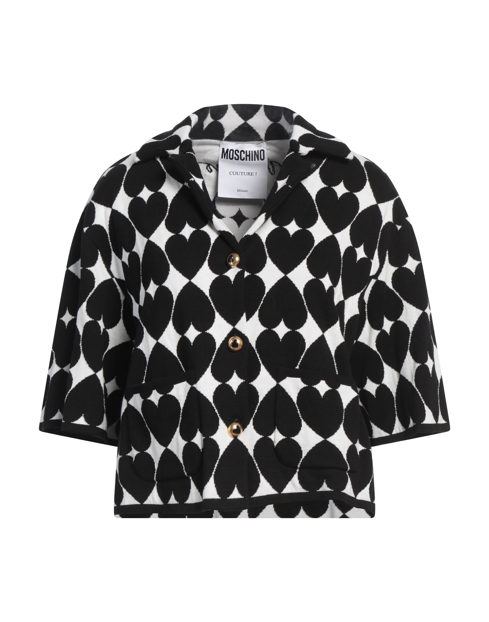 니트 소재, 라이트웨이트 니트, 투톤 패턴, 장식 부착 없음, 쇼트 슬리브, 버튼 여밈, 멀티 포켓, 드라이클리닝, 표백 금지, 건조기 사용불가. 이미지