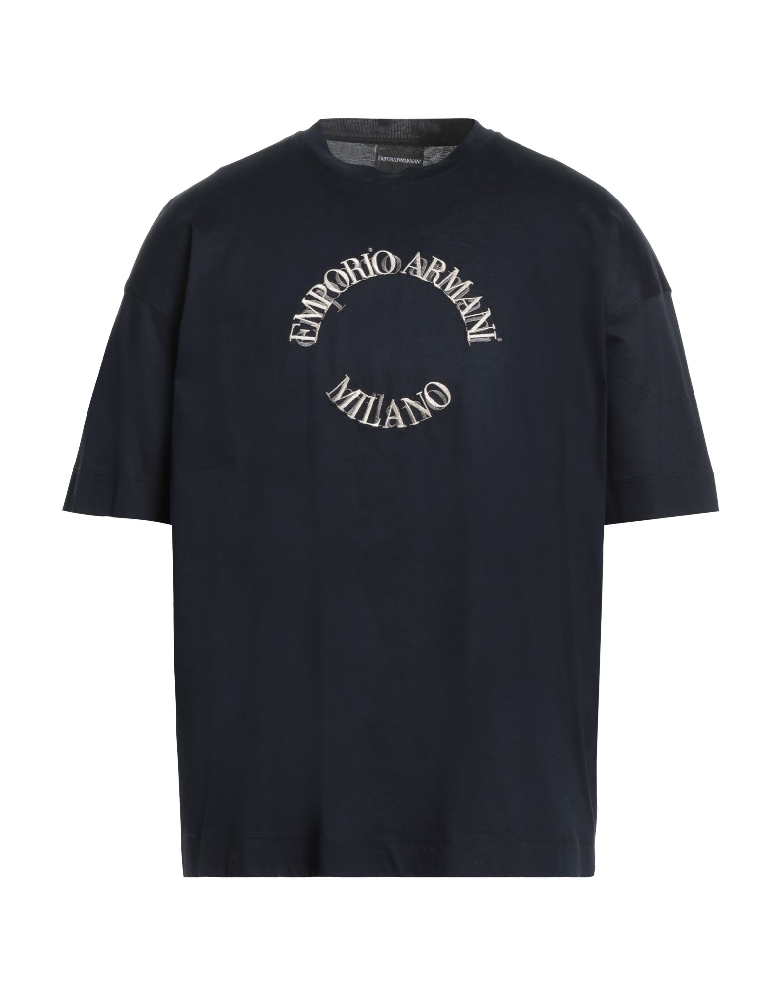 티셔츠, 저지, 장식 디테일 솔리드 컬러, 자수 로고 장식, 크루넥, 쇼트 슬리브, 세탁기로 세탁, 표백 금지, 건조기 사용불가. 이미지