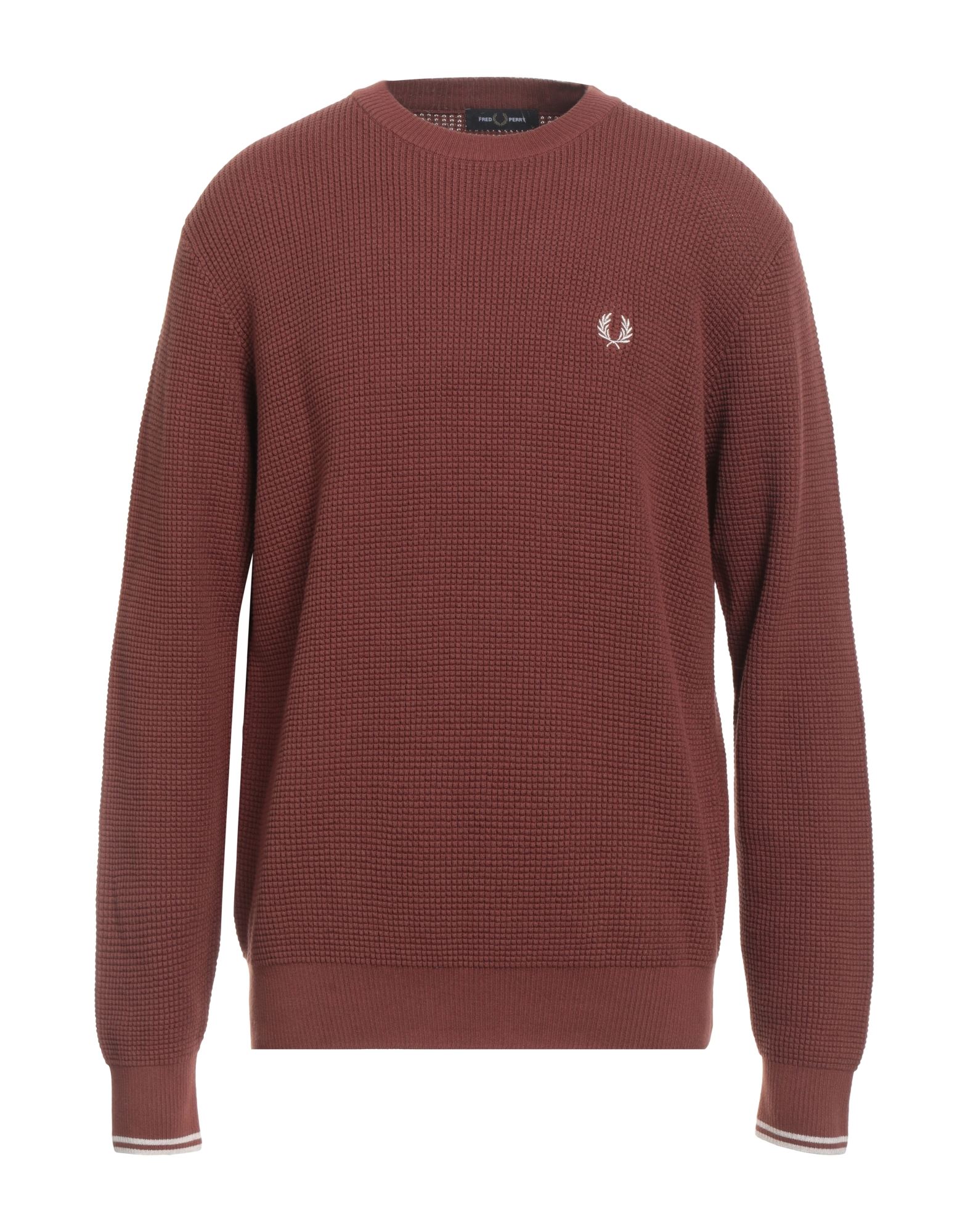 니트 소재, 미디엄웨이트 니트, 솔리드 컬러, 파이핑 트림, 자수 로고 장식, 크루넥, 롱 슬리브, 세탁기 세탁 또는 드라이클리닝, 표백 금지, 건조기 사용불가. 이미지