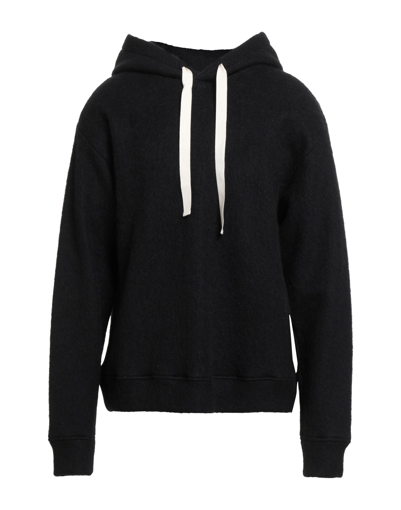 니트 소재, 미디엄웨이트 니트, 장식 부착 없음, 솔리드 컬러, 후드, 롱 슬리브, 포켓 없음, 세탁기로 세탁, 표백 금지, 건조기 사용불가. 이미지