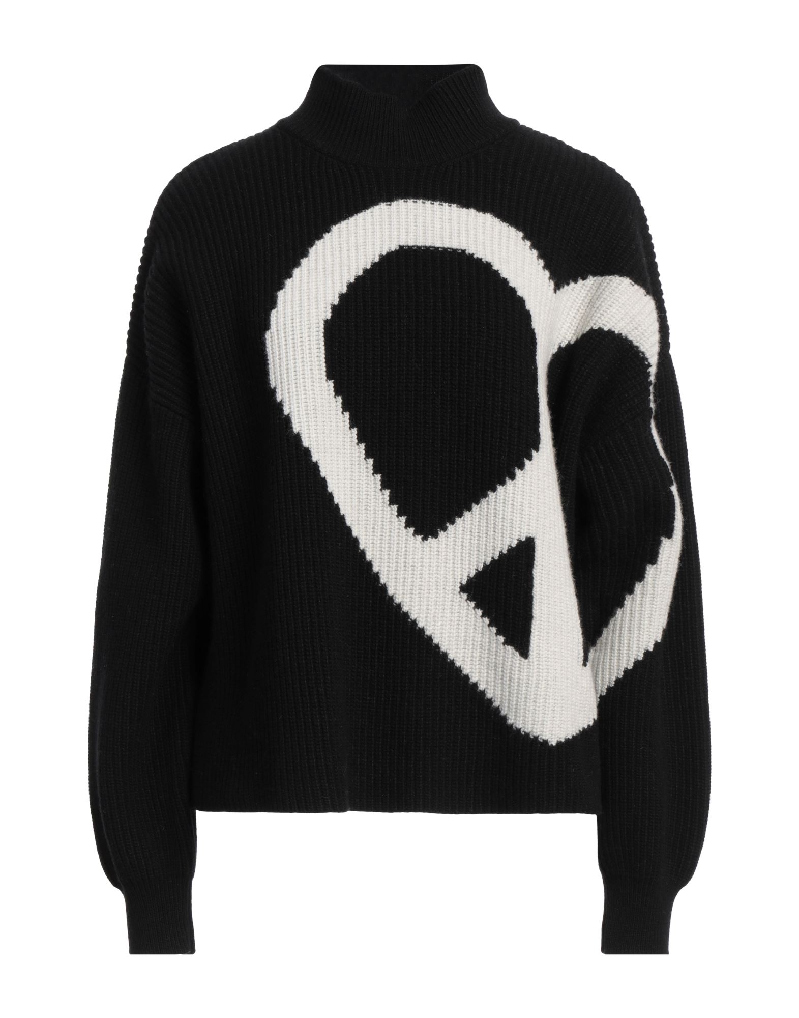 니트 소재, 라이트웨이트 니트, 투톤 패턴, 장식 부착 없음, 터틀넥, 롱 슬리브, 드라이클리닝, 표백 금지, 건조기 사용불가. 이미지