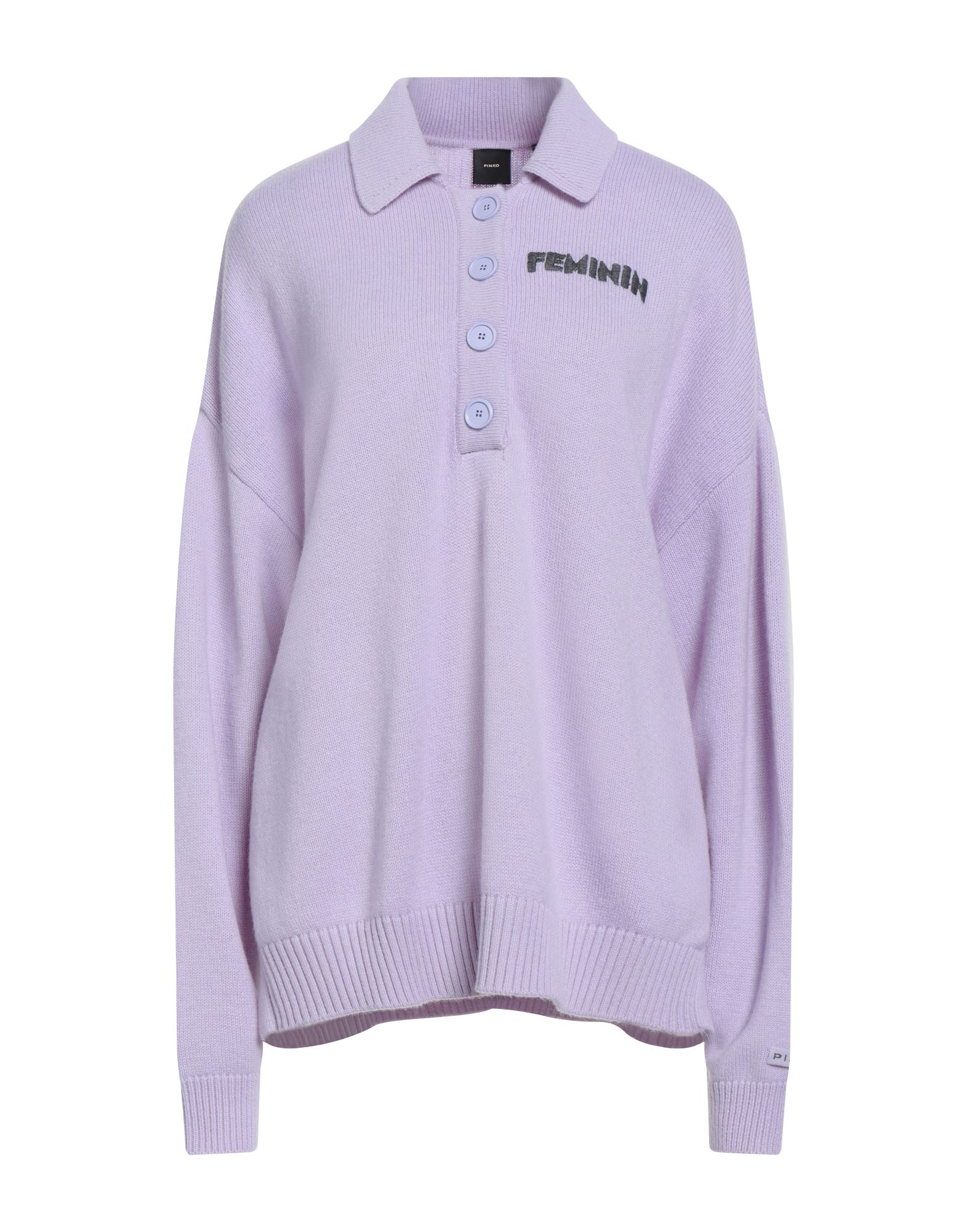 울, 라이트웨이트 니트, 자수 장식, 장식 디테일 솔리드 컬러, 버튼 넥, 롱 슬리브, 리브 조직 커프스, 사이드 슬릿 헴라인, 손세탁 또는 드라이클리닝, 표백 금지, 건조기 사용불가. 이미지