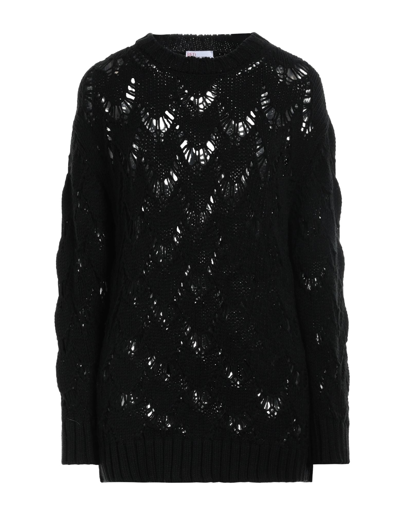 니트 소재, 라이트웨이트 니트, 장식 부착 없음, 솔리드 컬러, 라운드 네크라인, 롱 슬리브, 포켓 없음, 스몰 핏. 이미지