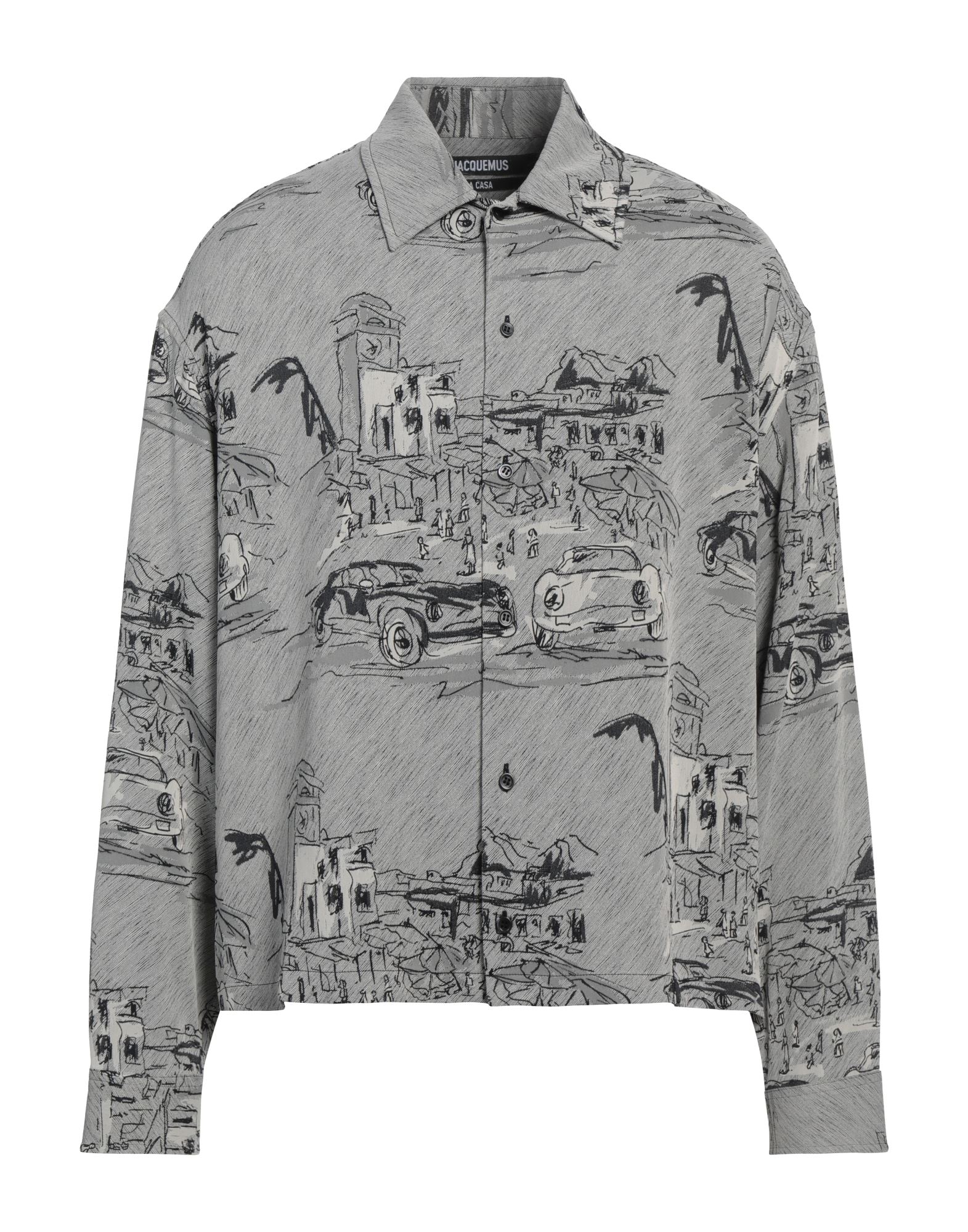 레귤러 셔츠, 우븐, 자카드, 멀티컬러 패턴, 장식 부착 없음, 클래식 칼라, 롱 슬리브, 버튼 커프스, 버튼 여밈, 드라이클리닝, 표백 금지, 건조기 사용불가. 이미지