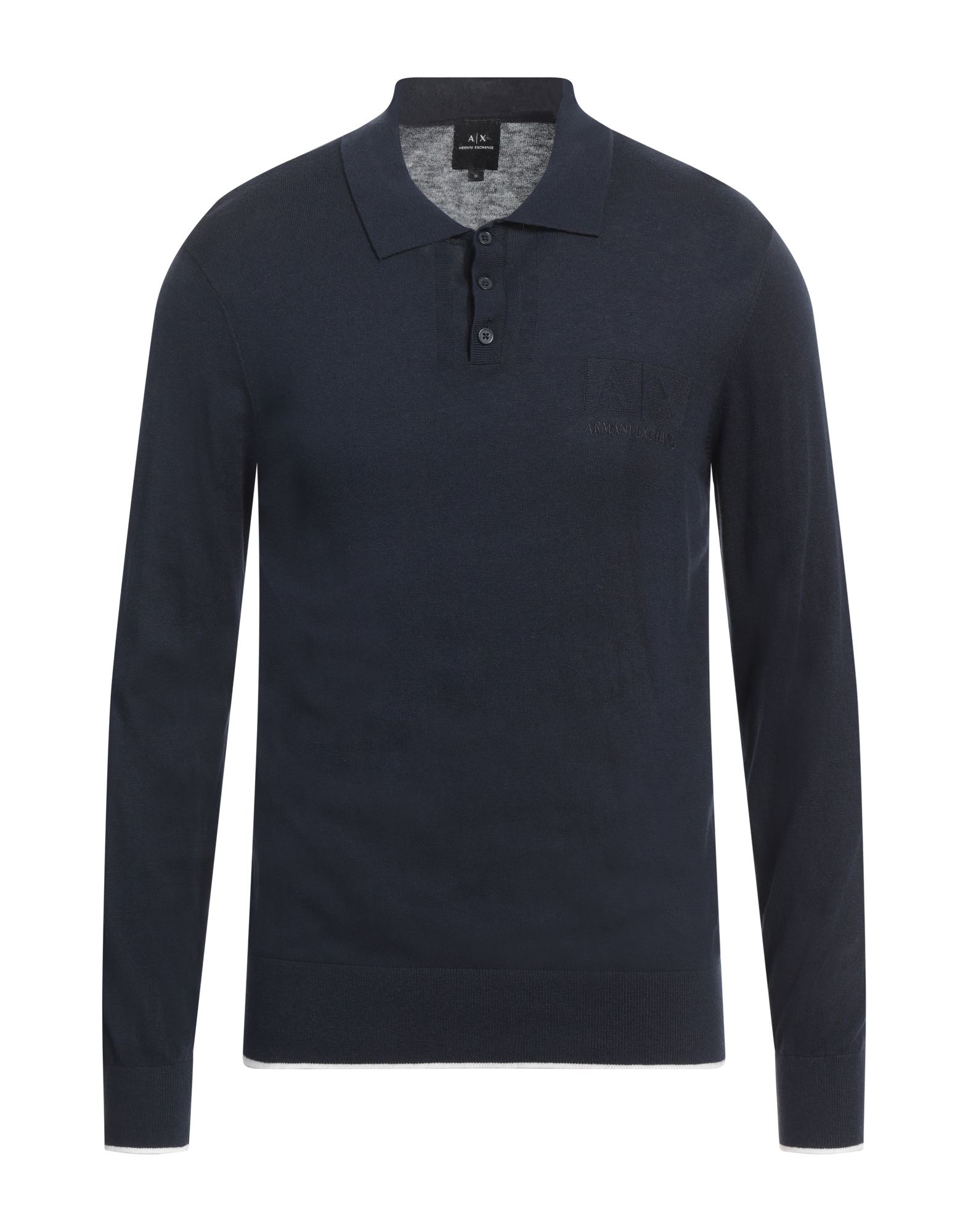 니트 소재, 라이트웨이트 니트, 자수 로고 장식, 솔리드 컬러, 버튼 넥, 롱 슬리브, 세탁기로 세탁, 표백 금지, 건조기 사용불가. 이미지