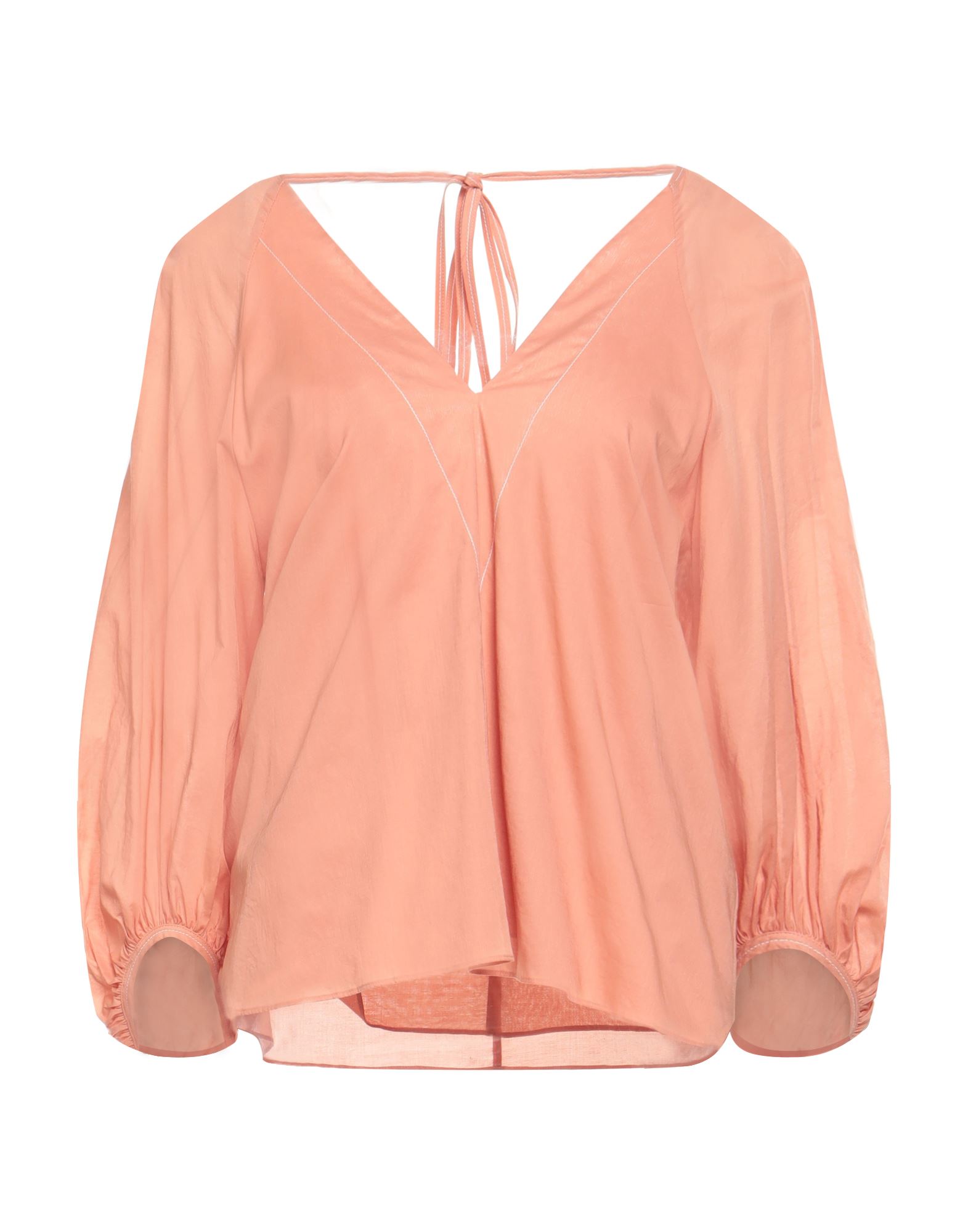 탑, 우븐, 솔리드 컬러, 장식 부착 없음, v 네크라인, 3/4길이 슬리브, 타이 여밈, 세탁기로 세탁, 표백 금지, 건조기 사용불가. 이미지