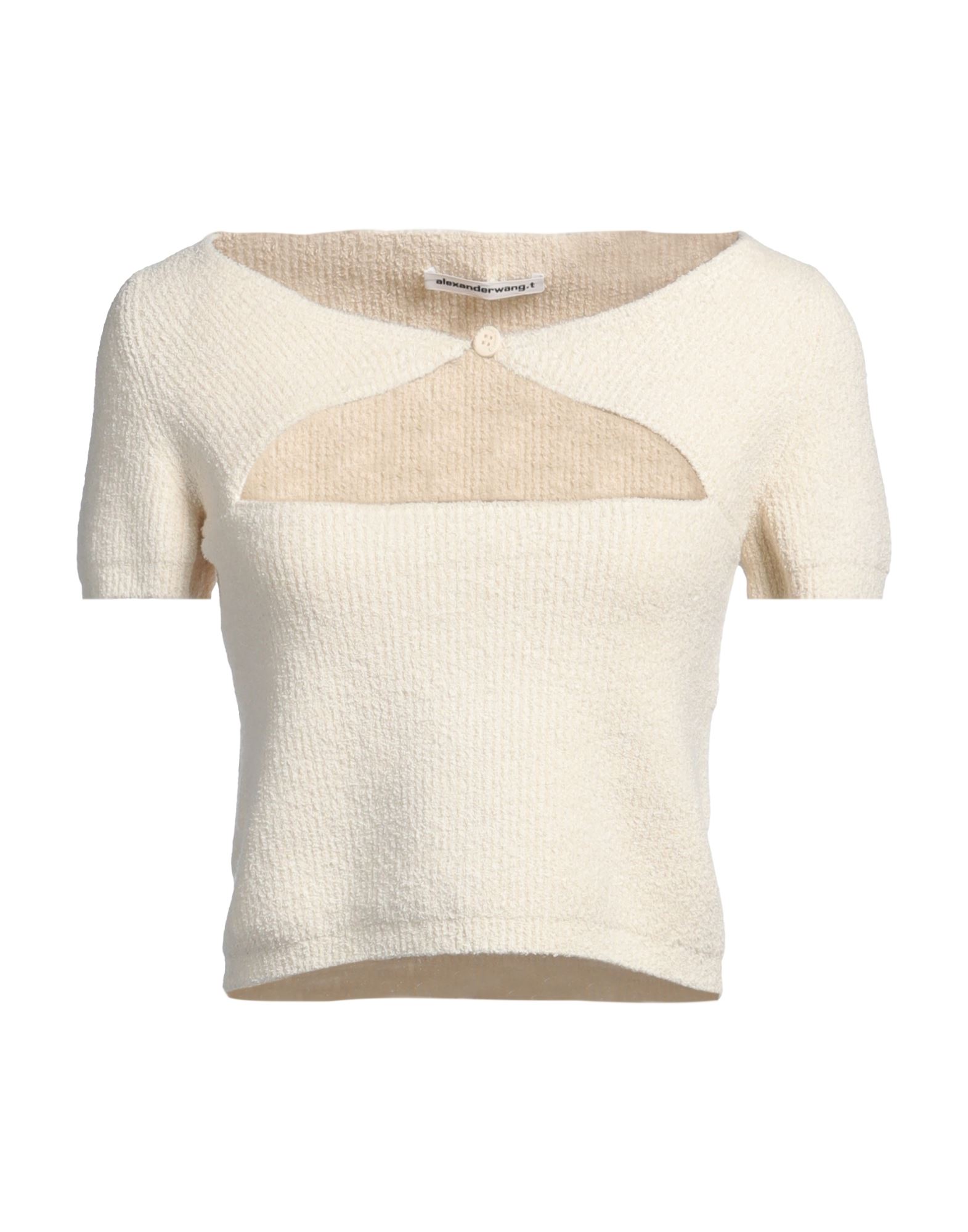 니트 소재, 리브(rib) 조직, 미디엄웨이트 니트, 장식 부착 없음, 솔리드 컬러, 와이드 네크라인, 쇼트 슬리브, 포켓 없음, 드라이클리닝, 표백 금지, 건조기 사용불가. 이미지