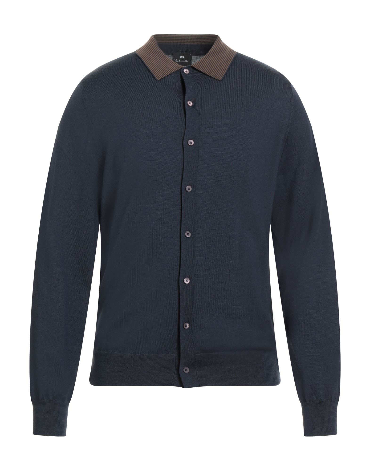 울, 라이트웨이트 니트, 솔리드 컬러, 자수 로고 장식, 롱 슬리브, 버튼 여밈, 손세탁 또는 드라이클리닝, 표백 금지, 건조기 사용불가. 이미지