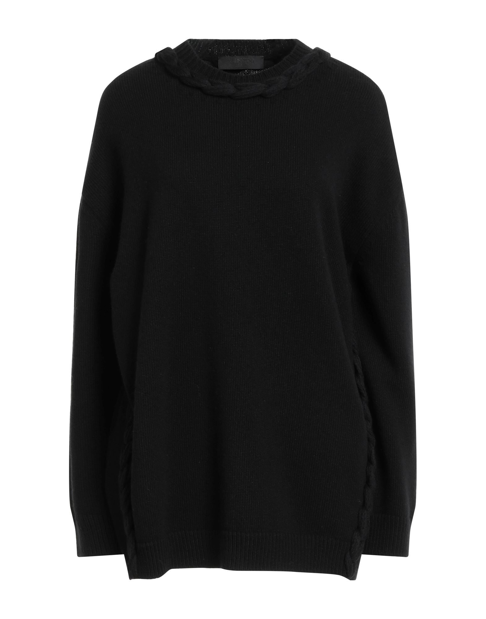 케이블 니트, 라이트웨이트 니트, 솔리드 컬러, 장식 부착 없음, 크루넥, 롱 슬리브, 드라이클리닝, 표백 금지, 건조기 사용불가. 이미지