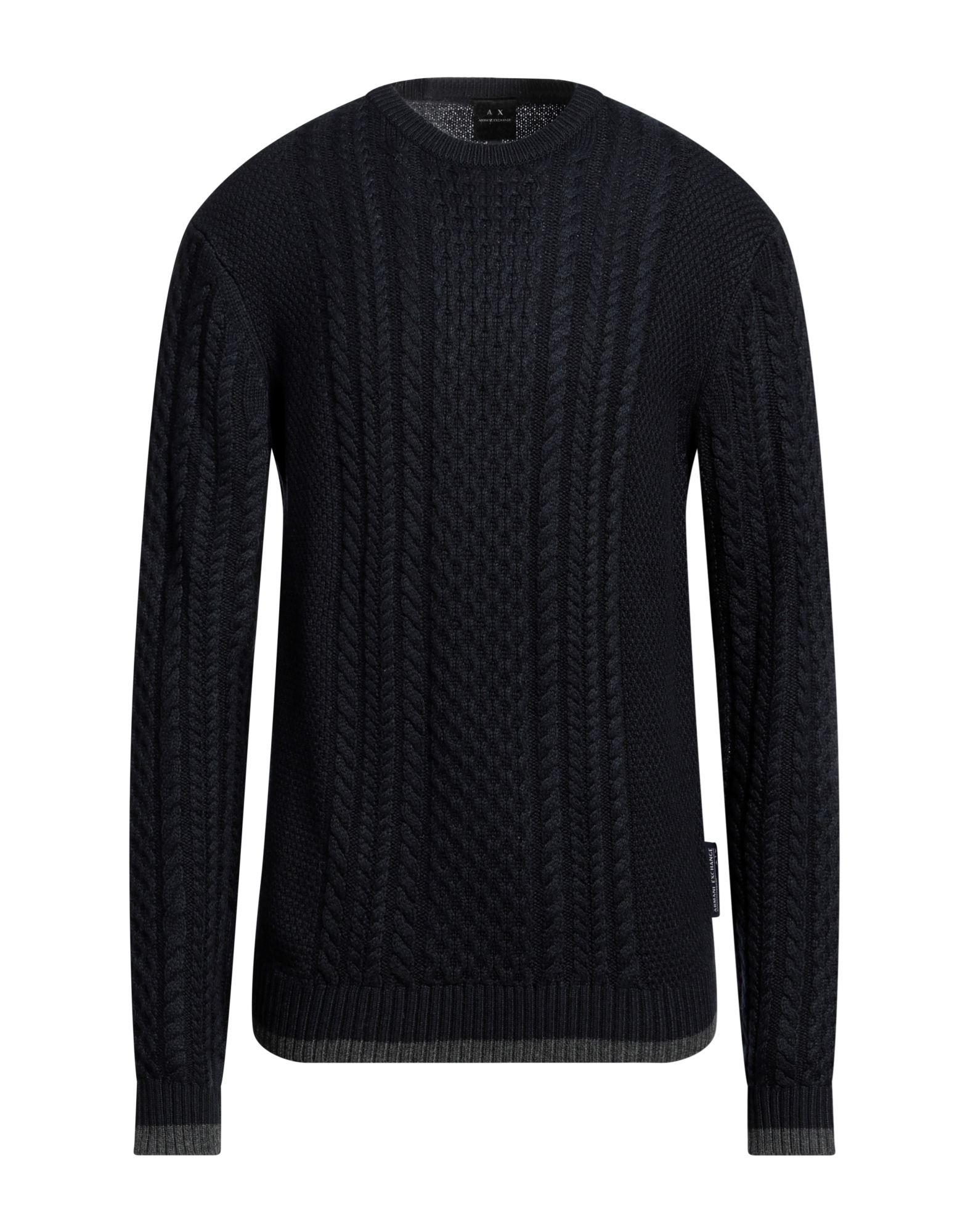 니트 소재, 멜란지 효과, 라이트웨이트 니트, 브랜드 로고, 투톤 패턴, 크루넥, 롱 슬리브, 포켓 없음. 이미지