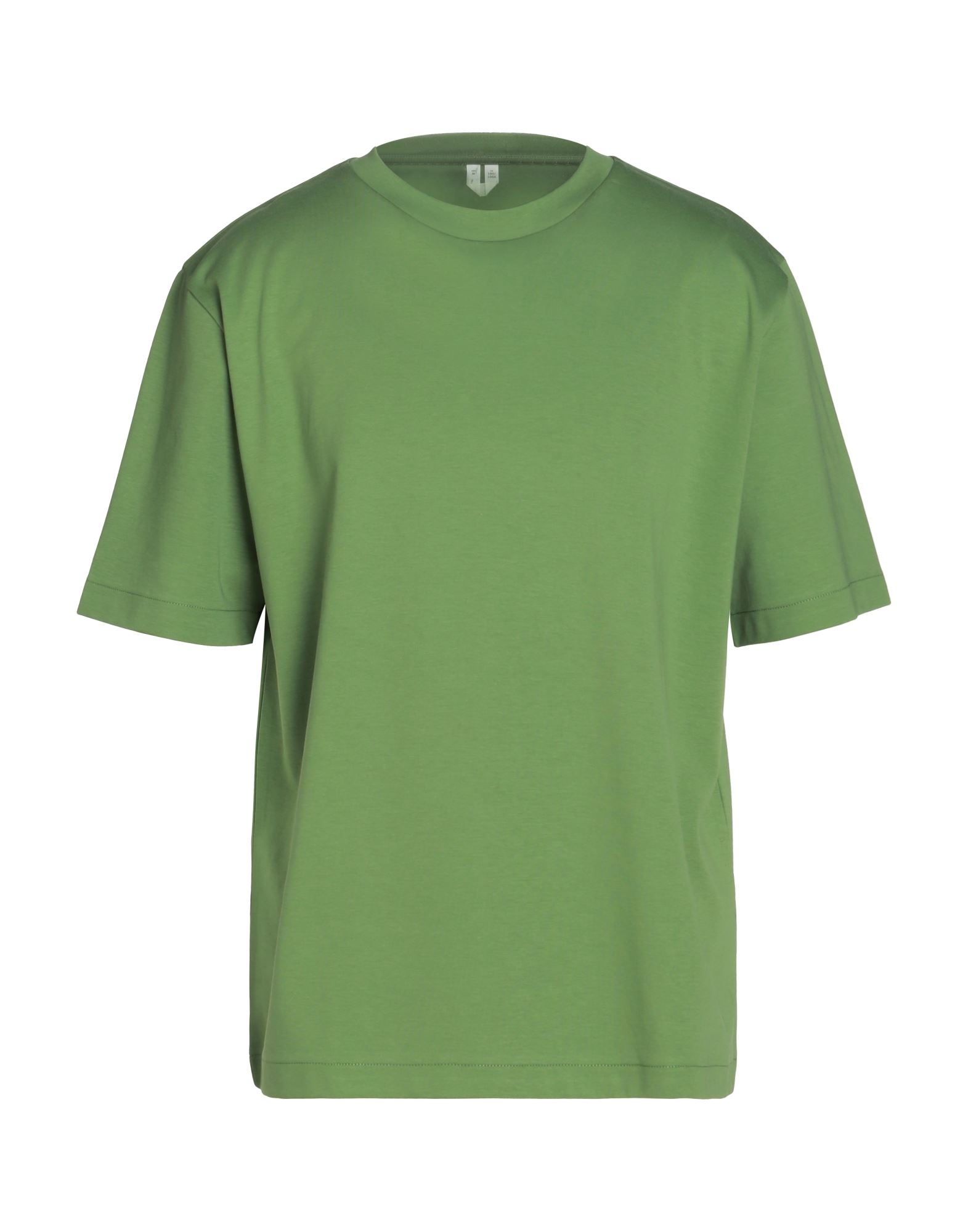 베이직 티, 저지, 솔리드 컬러, 장식 부착 없음, 크루넥, 쇼트 슬리브, 스트레치, 세탁기로 세탁, 건조기 사용불가. 이미지