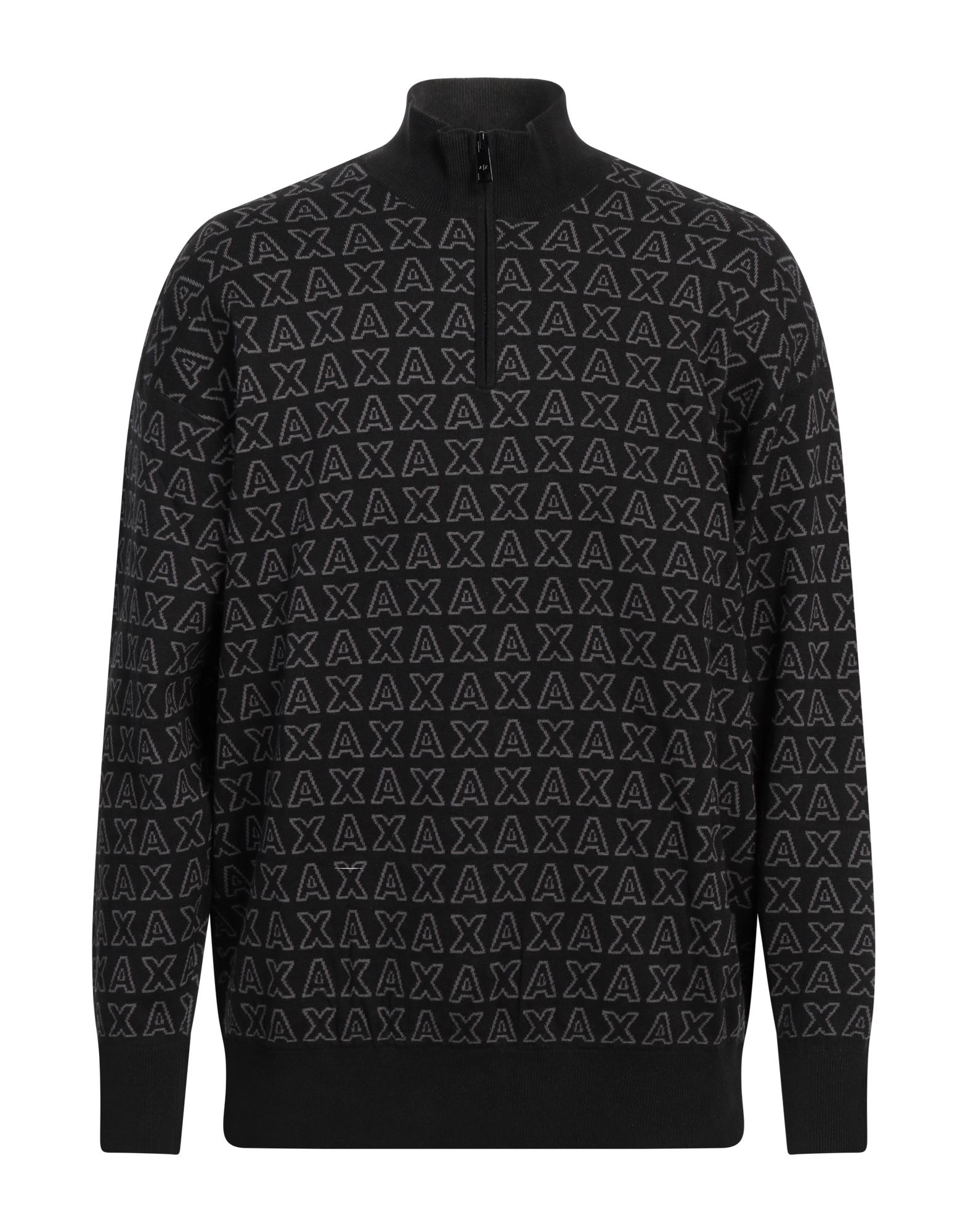 니트 소재, 라이트웨이트 니트, 장식 부착 없음, 로고 디자인, 터틀넥, 롱 슬리브, 지퍼 여밈, 세탁기로 세탁, 표백 금지, 건조기 사용불가. 이미지