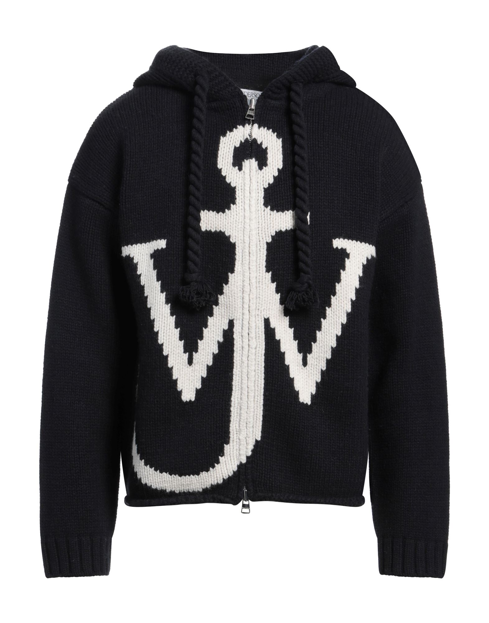 니트 소재, 미디엄웨이트 니트, 투톤 패턴, 장식 부착 없음, 롱 슬리브, 지퍼 여밈, 물세탁 불가, 표백 금지, 건조기 사용불가. 이미지