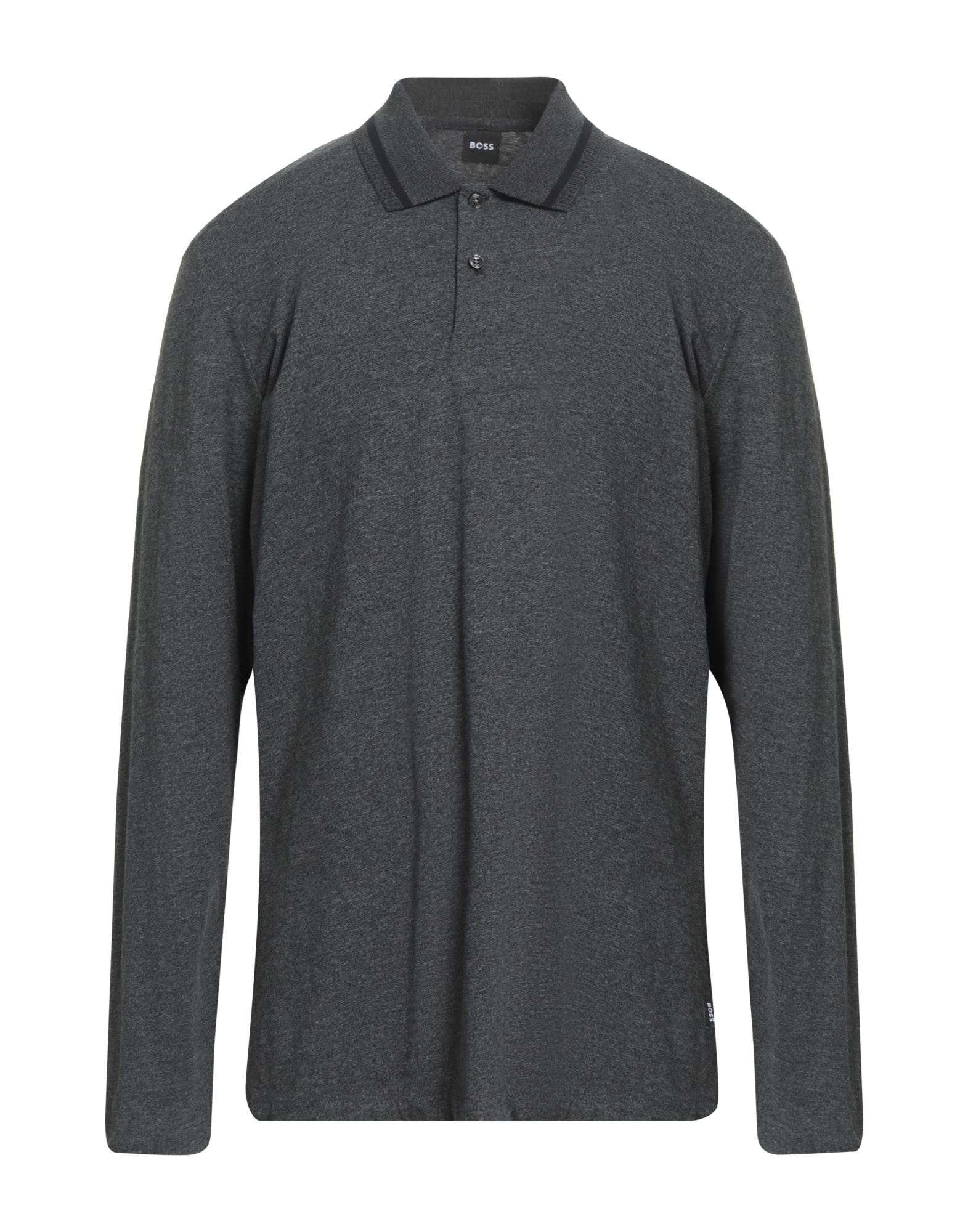 저지, 멜란지, 장식 부착 없음, 니트 트리밍, 폴로 칼라, 롱 슬리브, 버튼 여밈, 세탁기 세탁 또는 드라이클리닝, 표백 금지, 건조기 사용불가. 이미지