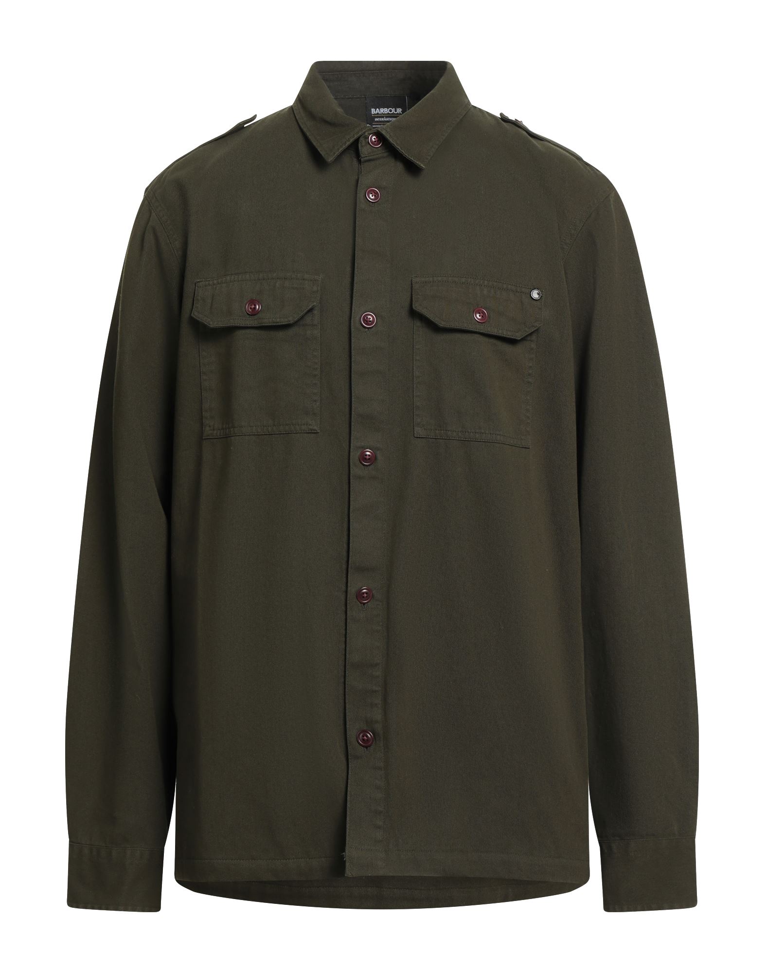 셔츠 자켓, 개버딘, 솔리드 컬러, 브랜드 로고, 탭, 클래식 칼라, 롱 슬리브, 버튼 커프스, 버튼 여밈, 포켓 2개, 세탁기로 세탁, 표백 금지, 건조기 사용가능. 이미지