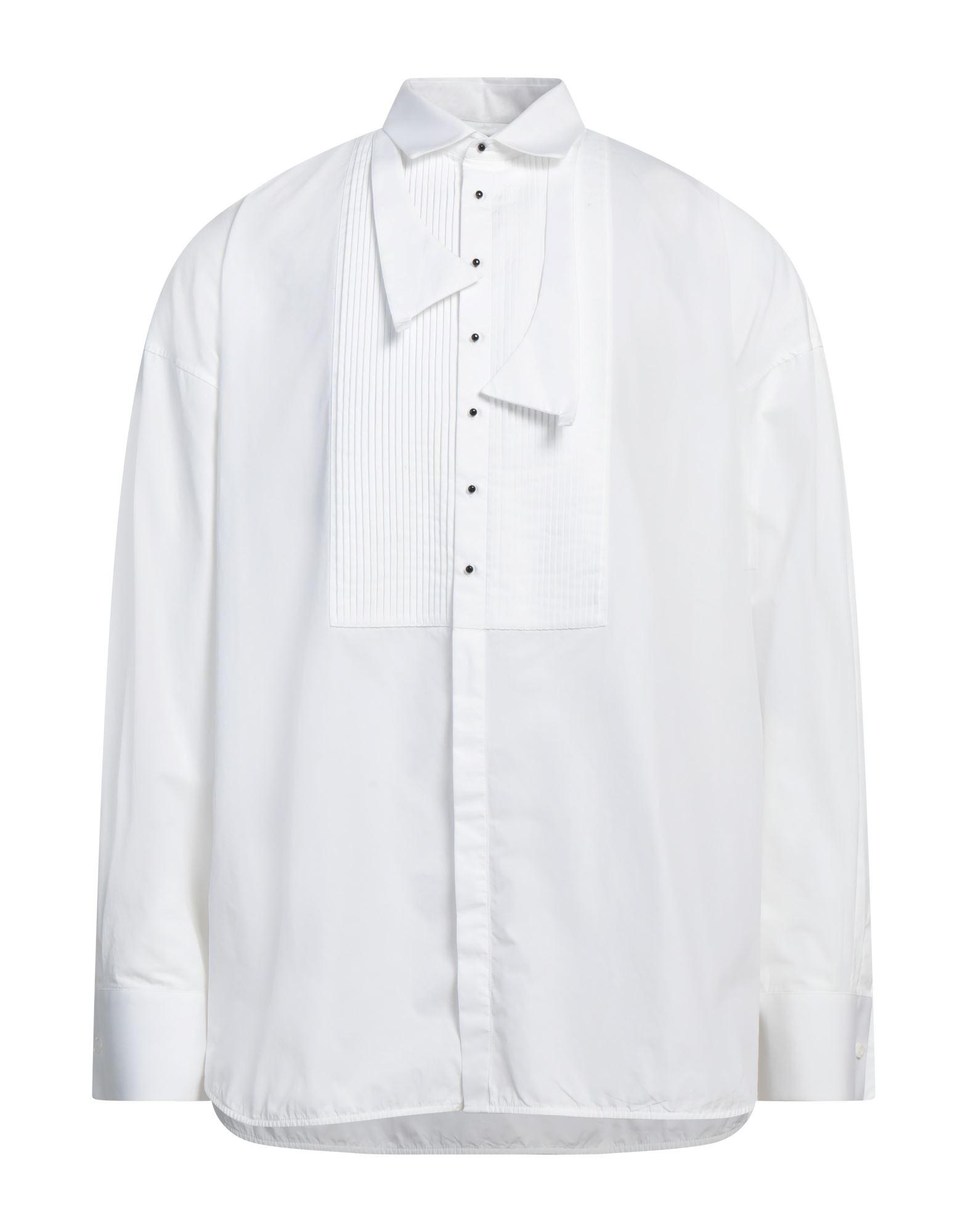 턱시도 셔츠, 우븐, 솔리드 컬러, 장식 부착 없음, 클래식 칼라, 롱 슬리브, 버튼 여밈, 손세탁, 표백 금지, 건조기 사용불가. 이미지