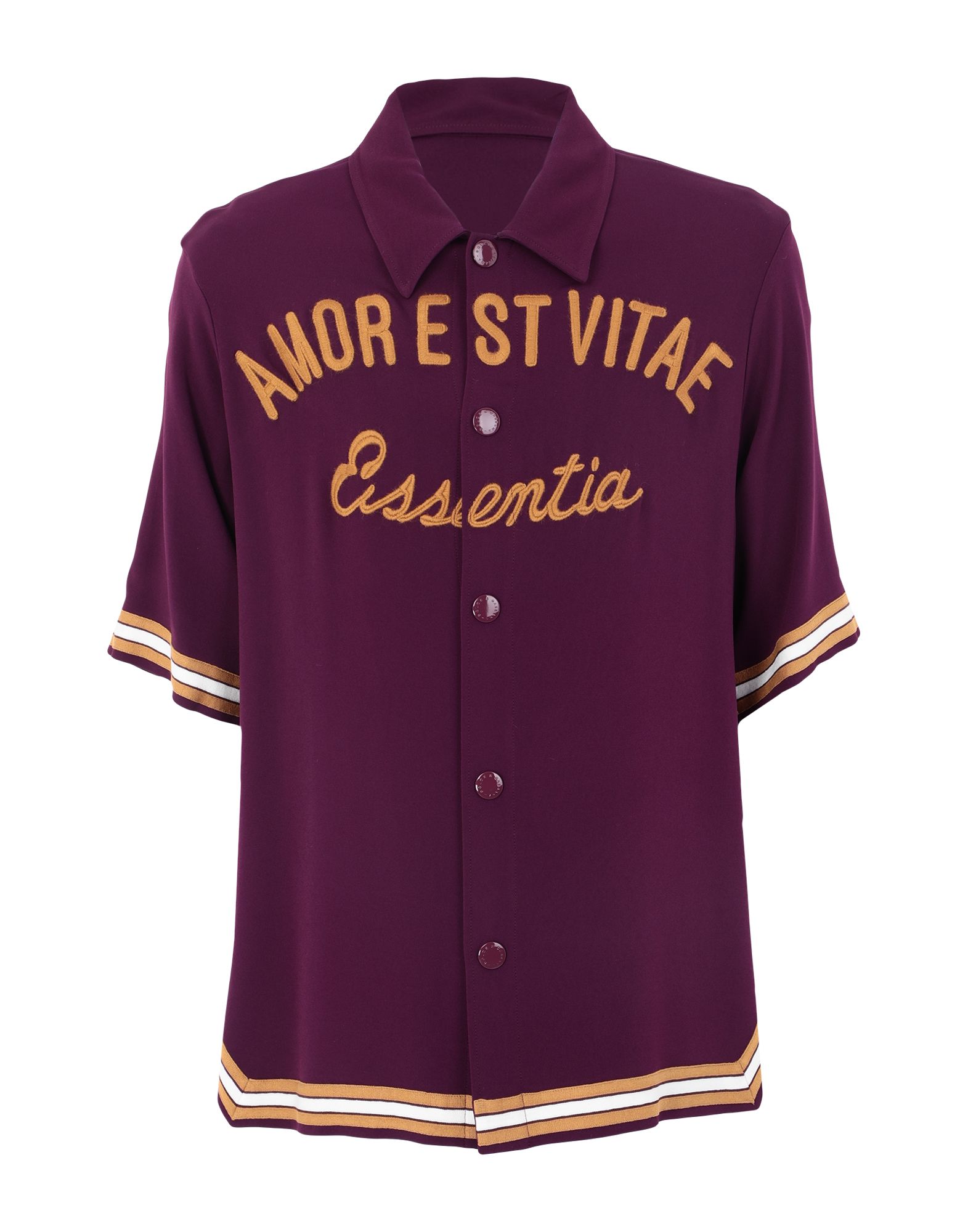 저지, 자수, 브랜드 로고, 솔리드 컬러, 프론트 클로져, 스냅버튼, 쇼트 슬리브, 클래식 칼라, 포켓 없음, 라지 핏. 이미지