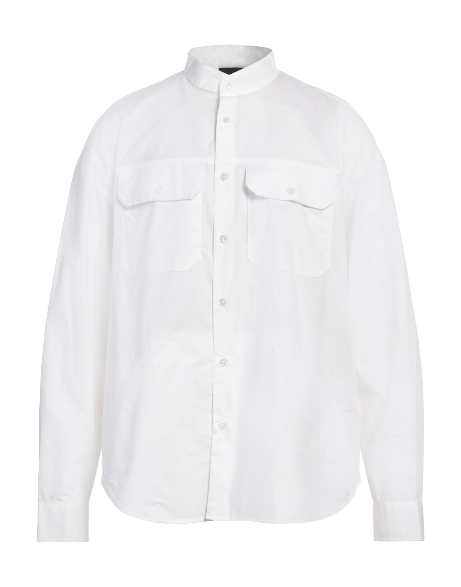 레귤러 셔츠, 우븐, 솔리드 컬러, 장식 부착 없음, 스탠드 칼라, 롱 슬리브, 버튼 여밈, 멀티 포켓, 세탁기로 세탁, 표백 금지, 건조기 사용불가. 이미지