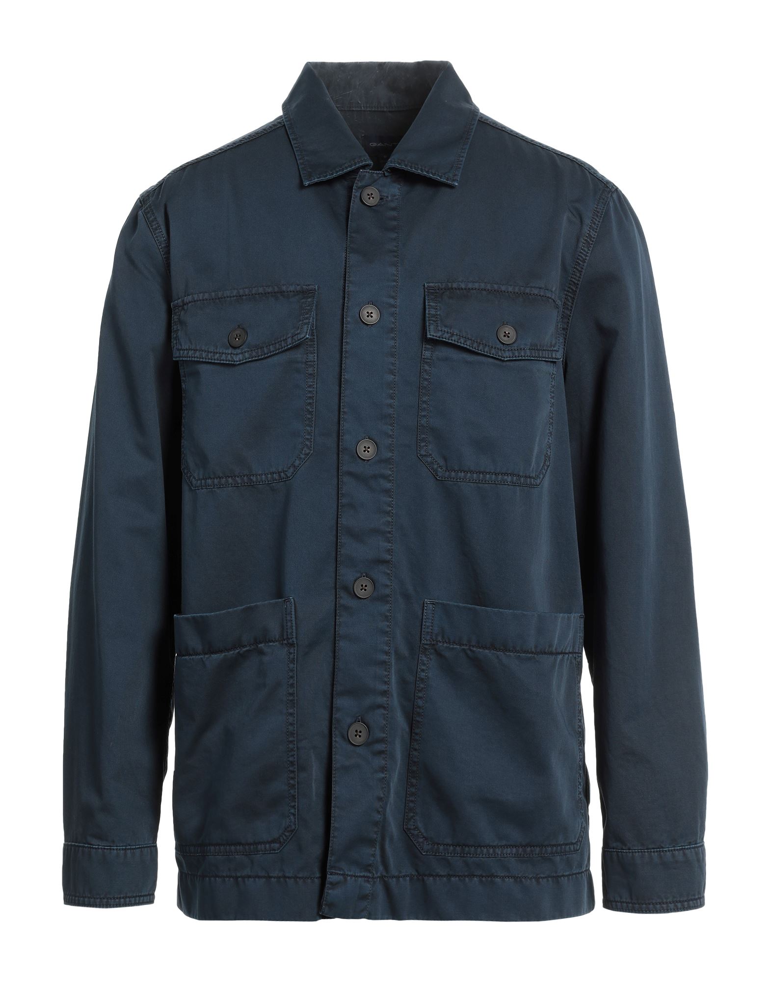 우븐, 브랜드 로고, 솔리드 컬러, 클래식 칼라, 롱 슬리브, 버튼 여밈, 멀티 포켓, 셔츠 자켓. 이미지