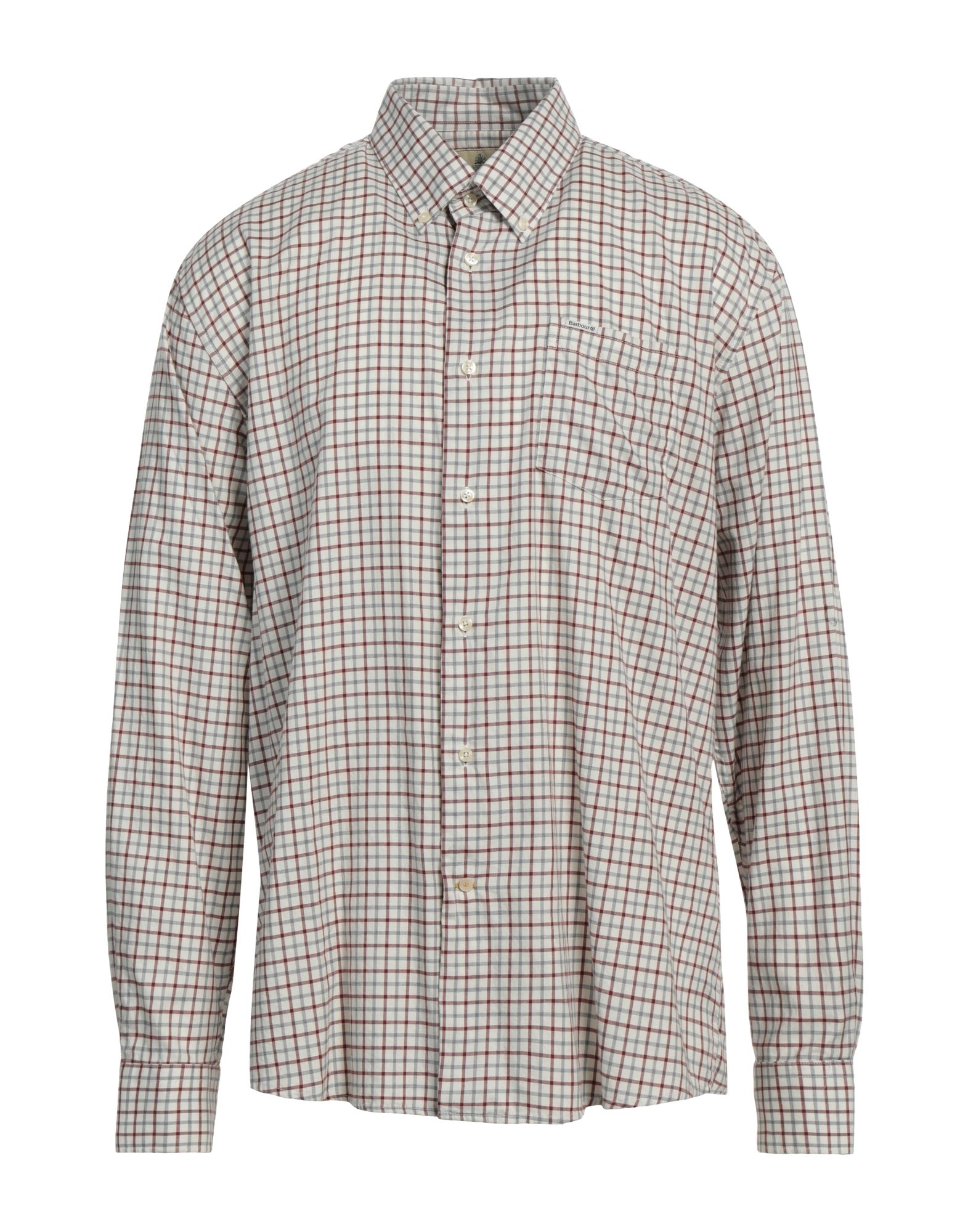 평직, 브랜드 로고, 체크, 버튼다운 칼라, 롱 슬리브, 버튼 커프스, 버튼 여밈, 싱글 포켓. 이미지