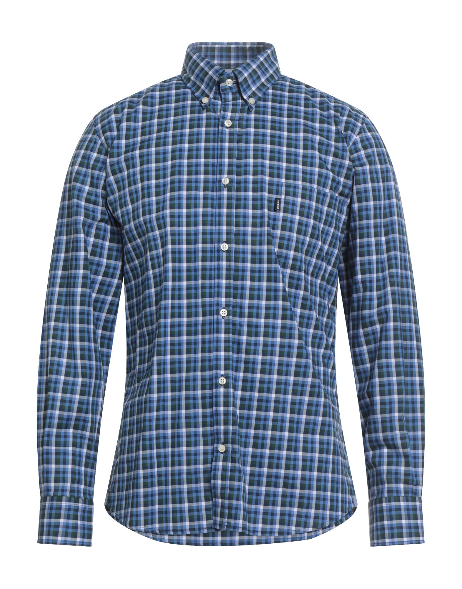 슬림 셔츠, 우븐, 체크, 브랜드 로고, 버튼다운 칼라, 롱 슬리브, 버튼 커프스, 버튼 여밈, 포켓 1개, 세탁기 세탁 또는 드라이클리닝, 표백 금지, 건조기 사용불가. 이미지