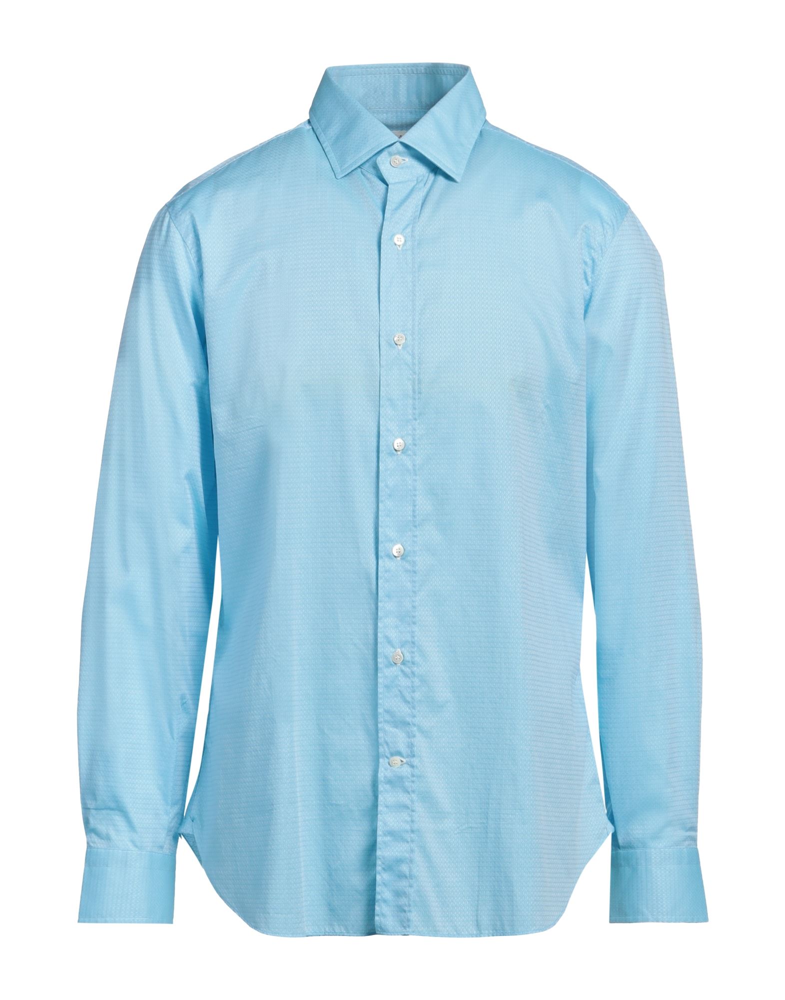 레귤러 셔츠, 트윌, 자카드, 장식 부착 없음, 기하학 패턴, 클래식 칼라, 롱 슬리브, 버튼 커프스, 버튼 여밈, 포켓 없음, 동물성 비섬유 자재 함유, 세탁기 세탁 또는 드라이클리닝, 표백 금지, 건조기 사용불가. 이미지