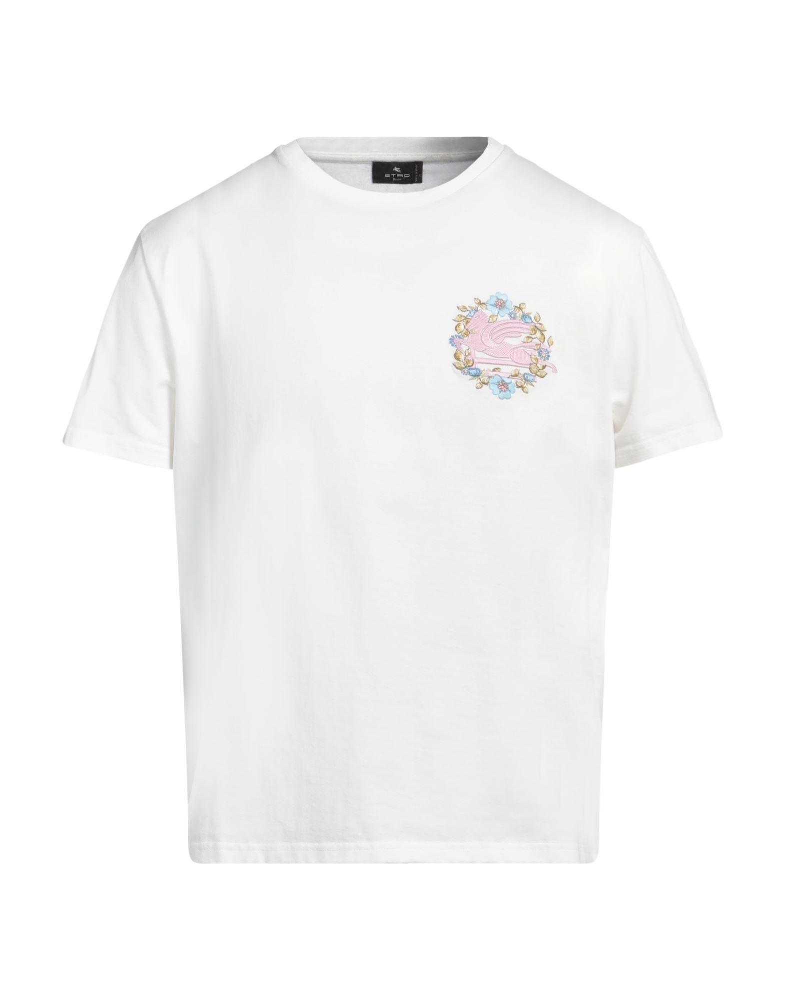 티셔츠, 저지, 자수 로고 장식, 장식 디테일 솔리드 컬러, 크루넥, 쇼트 슬리브, 포켓 없음, 세탁기 세탁 또는 드라이클리닝, 표백 금지, 건조기 사용불가. 이미지