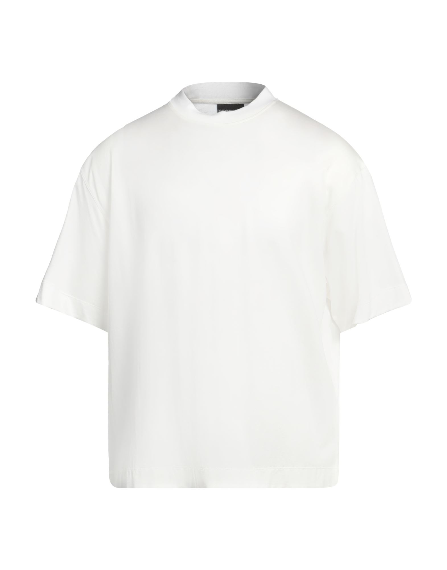 베이직 티, 저지, 솔리드 컬러, 브랜드 로고, 크루넥, 쇼트 슬리브, 세탁기로 세탁, 건조기 사용불가. 이미지