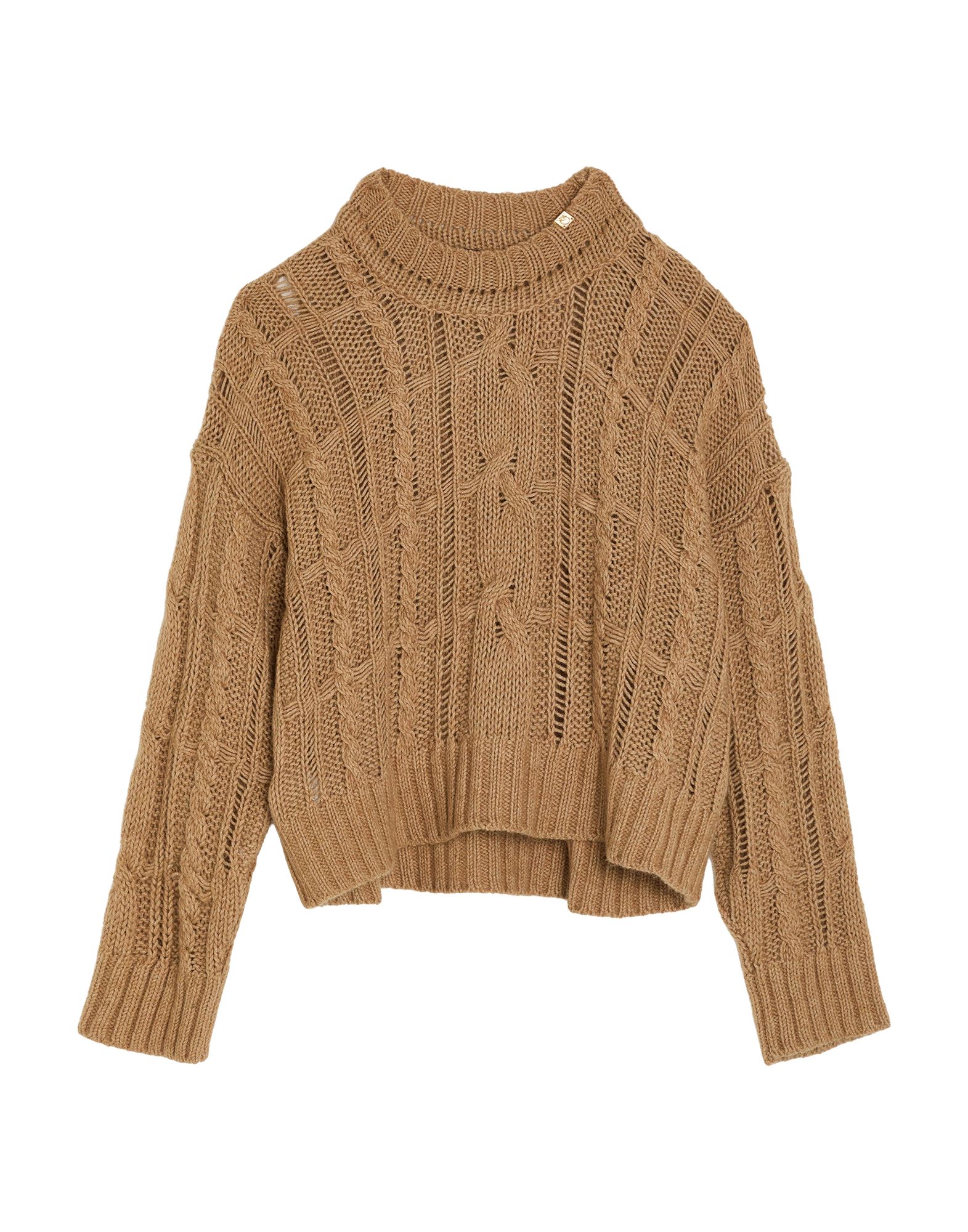 케이블 니트, 헤비웨이트 니트, 브랜드 로고, 솔리드 컬러, 크루넥, 롱 슬리브, 손세탁 또는 드라이클리닝, 표백 금지, 건조기 사용불가. 이미지