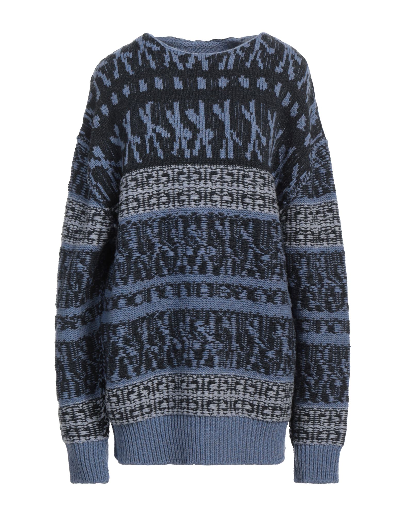 니트 소재, 미디엄웨이트 니트, 멀티컬러 패턴, 장식 부착 없음, 크루넥, 롱 슬리브, 드라이클리닝, 표백 금지, 건조기 사용불가, 이 브랜드는 사이즈가 크게 나옵니다. 이미지