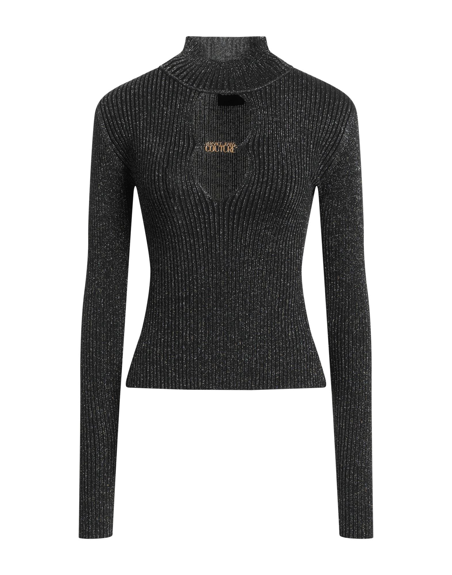 니트 소재, 라이트웨이트 니트, 메탈릭 효과, 브랜드 로고, 장식 효과, 장식 디테일 솔리드 컬러, 터틀넥, 롱 슬리브, 포켓 없음, 손세탁 또는 드라이클리닝, 표백 금지, 건조기 사용불가. 이미지