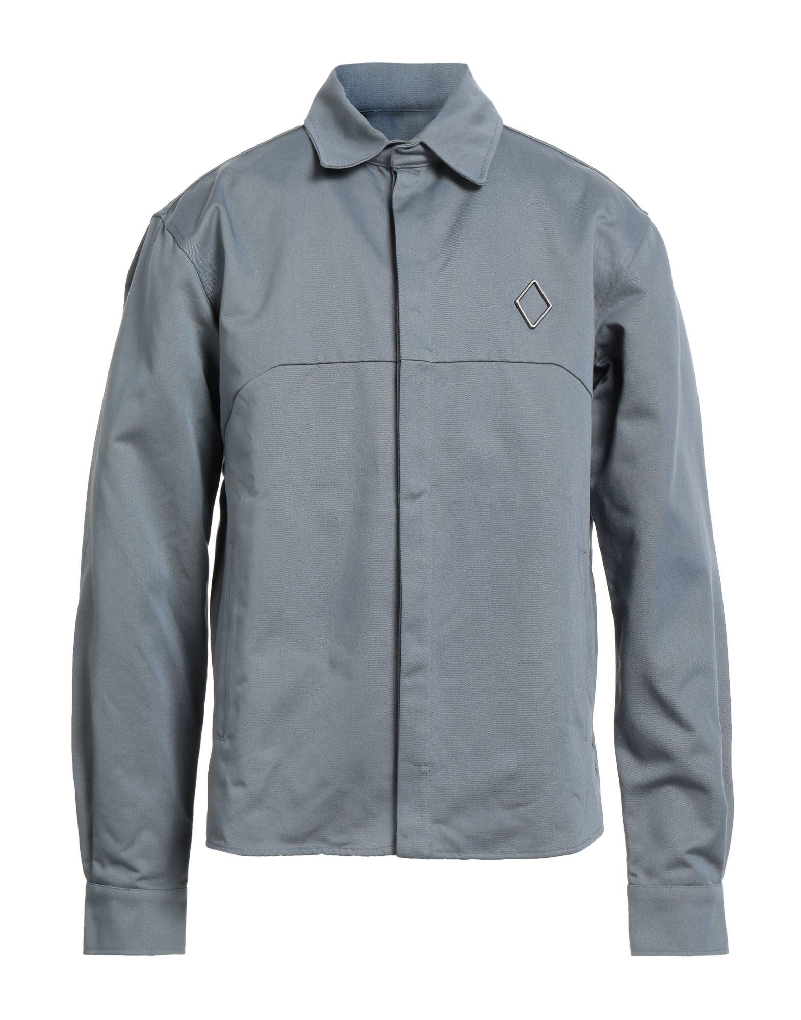 셔츠 자켓, 개버딘, 솔리드 컬러, 브랜드 로고, 클래식 칼라, 롱 슬리브, 스냅버튼 커프스, 히든 버튼 여밈, 슬릿 포켓, 세탁기로 세탁, 표백 금지, 건조기 사용불가. 이미지