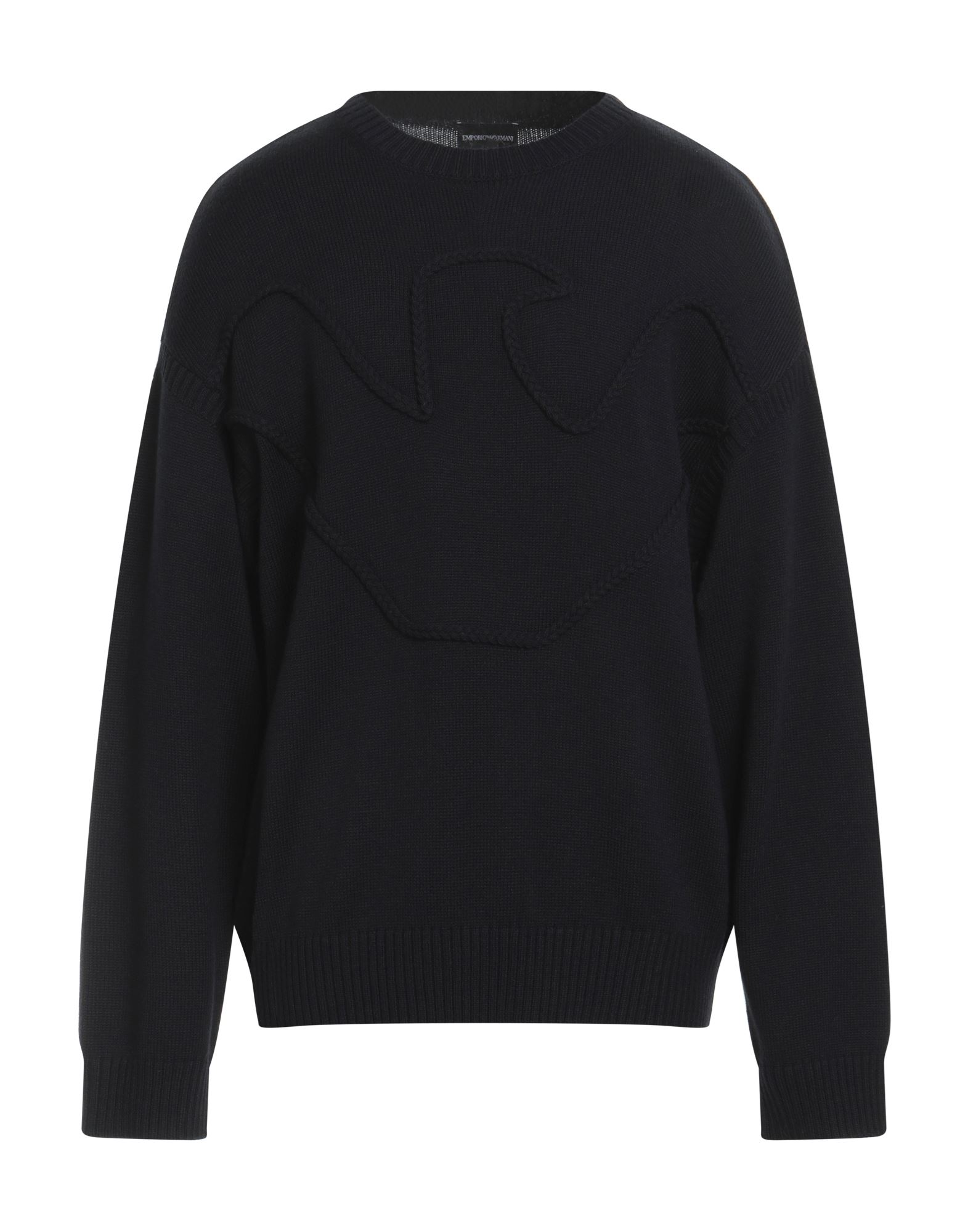 니트 소재, 미디엄웨이트 니트, 브랜드 로고, 장식 효과, 장식 디테일 솔리드 컬러, 크루넥, 롱 슬리브, 손세탁, 표백 금지, 건조기 사용불가. 이미지