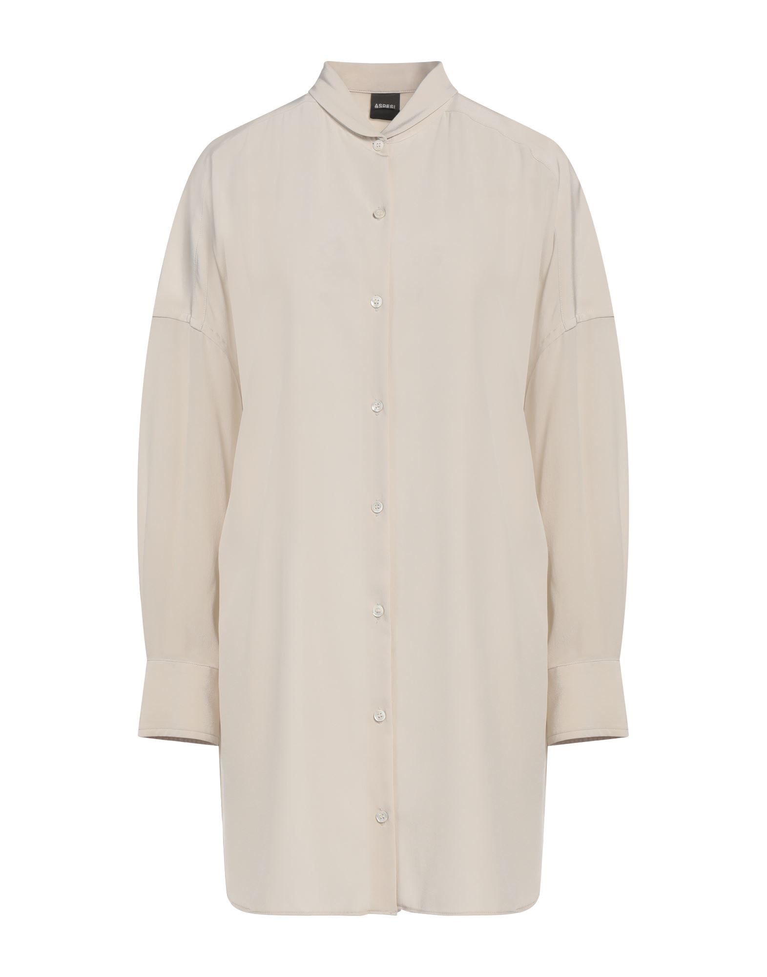 롱 셔츠, 크레이프, 솔리드 컬러, 장식 부착 없음, 크루넥, 롱 슬리브, 버튼 커프스, 버튼 여밈, 동물성 비섬유 자재 함유, 드라이클리닝, 표백 금지, 건조기 사용불가, 이 브랜드는 사이즈가 작게 나옵니다. 이미지