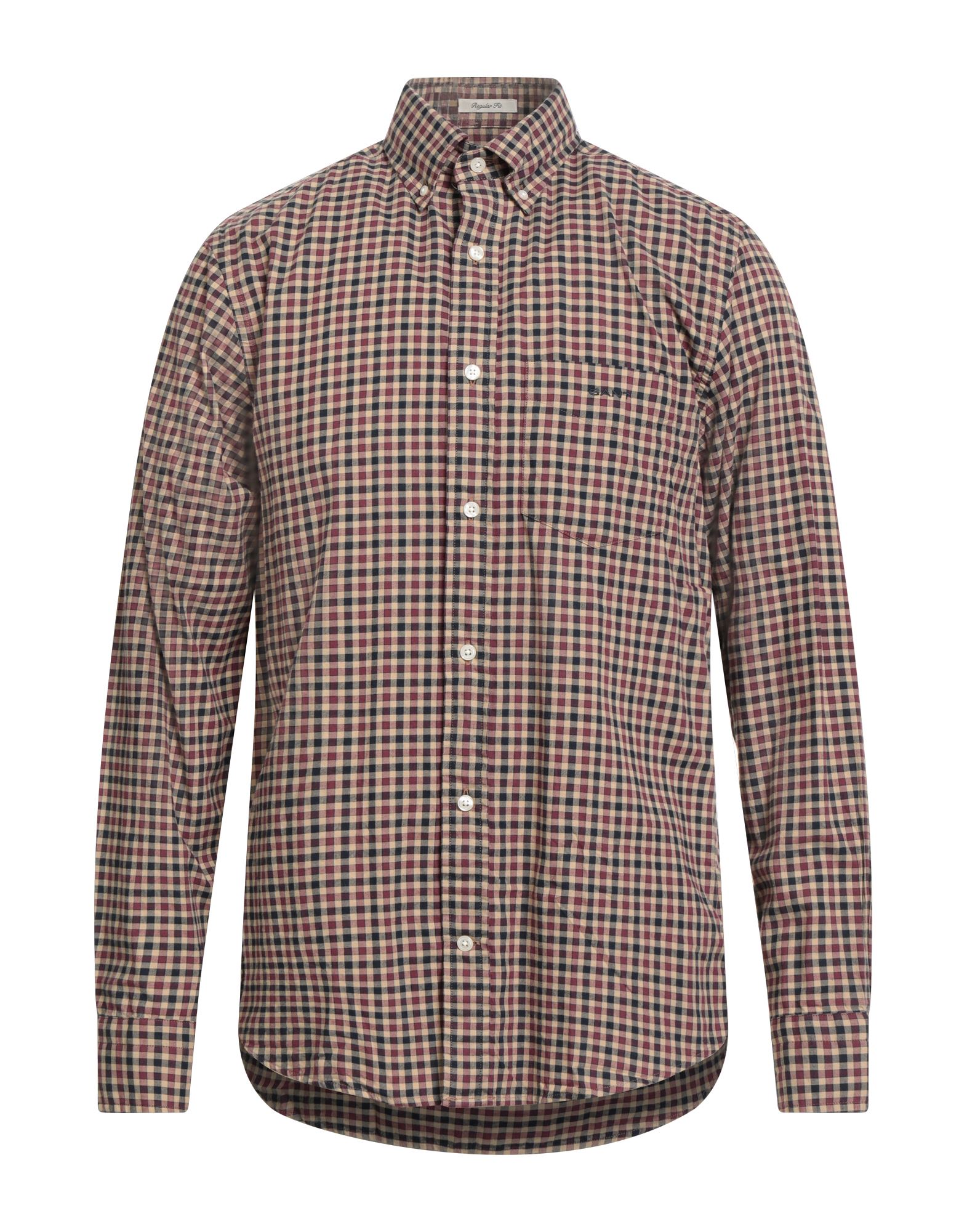 레귤러 셔츠, 우븐, 체크, 자수 로고 장식, 버튼다운 칼라, 롱 슬리브, 버튼 여밈, 세탁기로 세탁, 표백 금지, 건조기 사용가능. 이미지