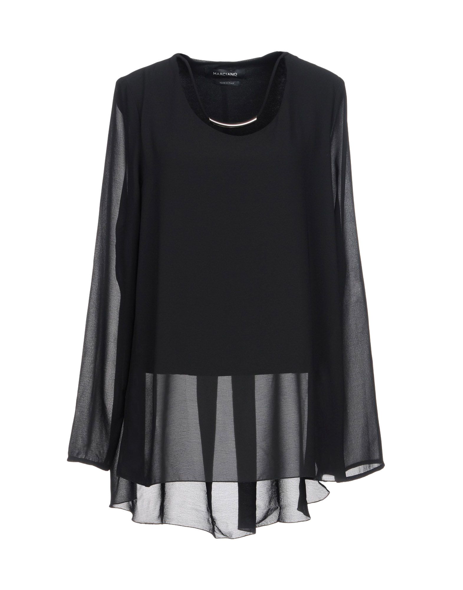 크레이프, 메탈 디테일, 솔리드 컬러, 와이드 네크라인, 롱 슬리브, 포켓 없음, 세탁기 세탁 또는 드라이클리닝, 건조기 사용불가, 다림질 금지, 스몰 핏, 탑. 이미지