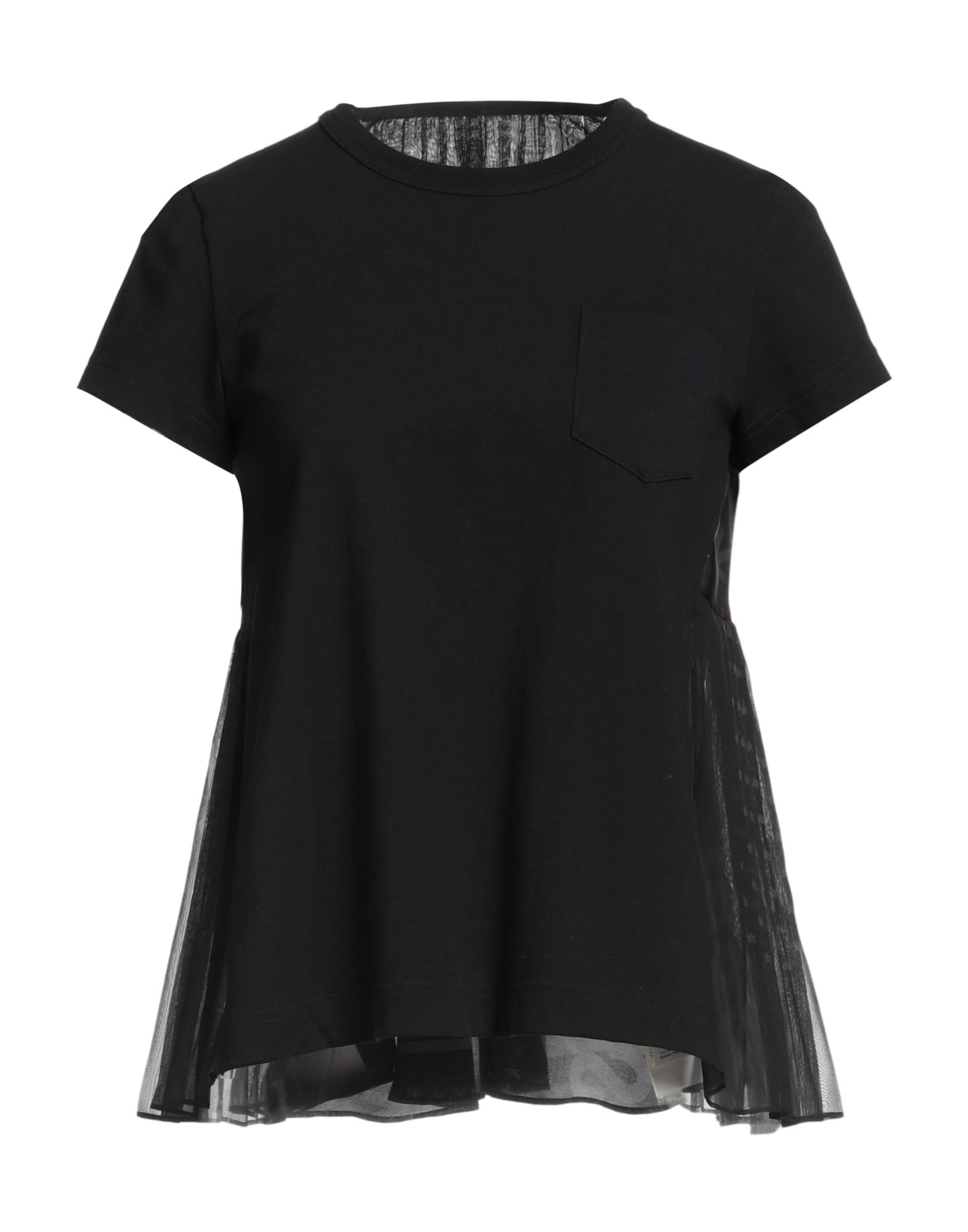 탑, 니트 소재, 새틴, 라이트웨이트 니트, 멀티컬러 패턴, 장식 부착 없음, 크루넥, 쇼트 슬리브, 드라이클리닝, 표백 금지, 건조기 사용불가. 이미지