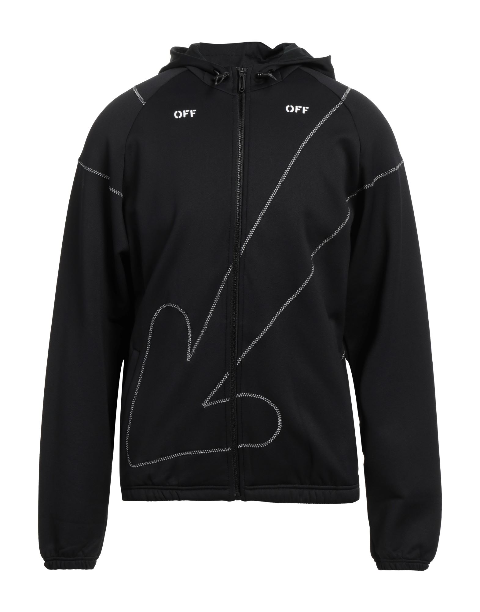 플리스, 브랜드 로고, 프린트 디테일 솔리드 컬러, 후드, 롱 슬리브, 지퍼 여밈, 포켓 없음, 스트레치. 이미지