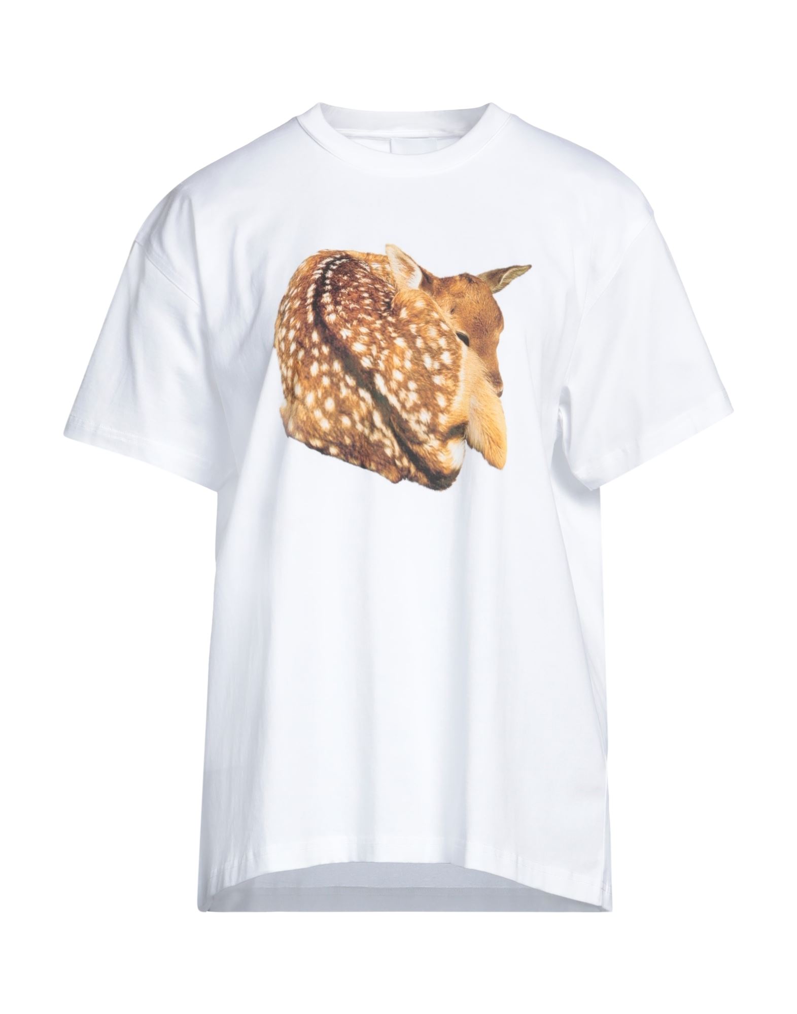 패턴 티셔츠, 저지, 장식 디테일 솔리드 컬러, 프린트, 크루넥, 쇼트 슬리브, 안감없음. 이미지