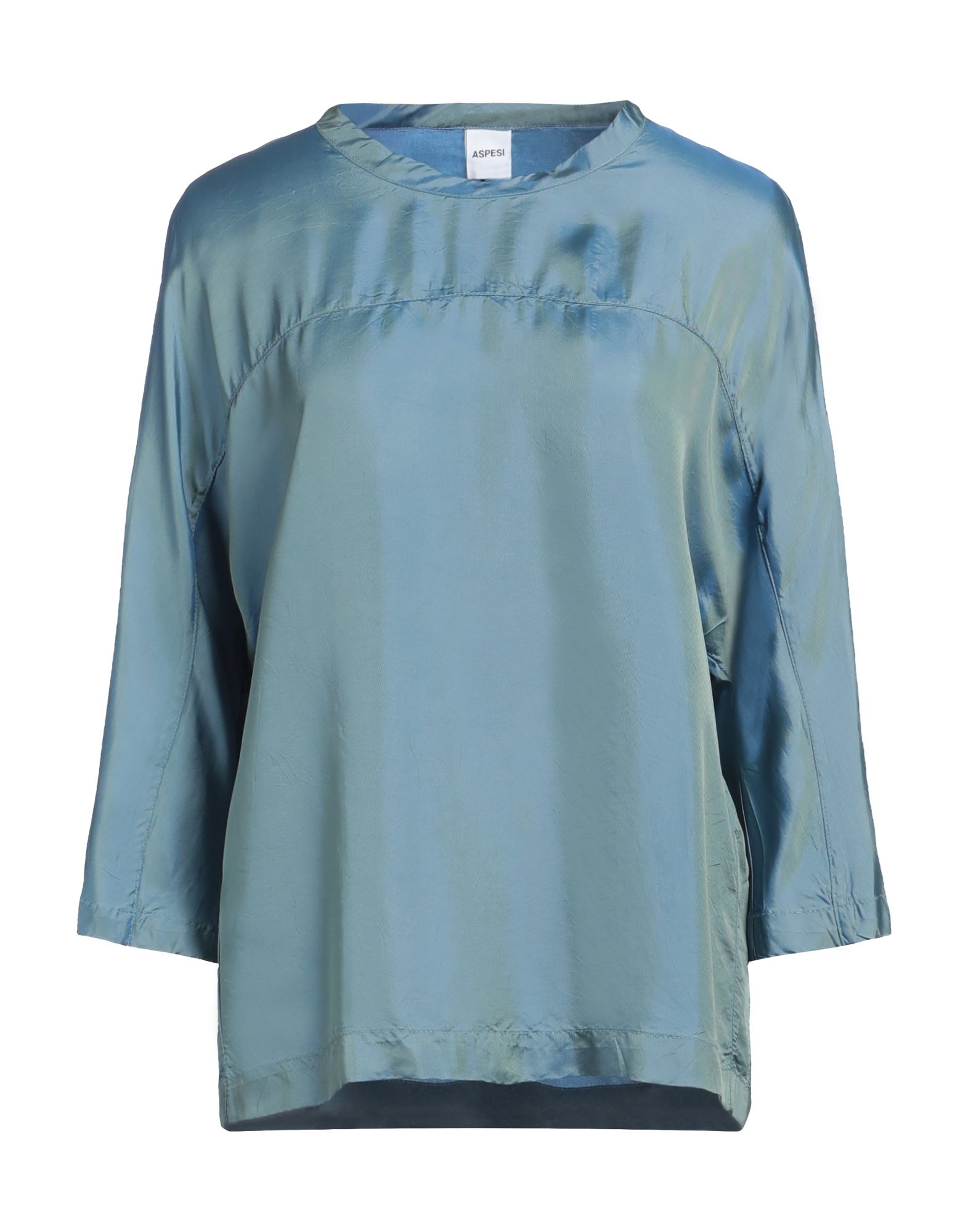 탑, 새틴, 장식 부착 없음, 솔리드 컬러, 크루넥, 3/4길이 슬리브, 포켓 없음, 드라이클리닝, 표백 금지, 건조기 사용불가, 이 브랜드는 사이즈가 작게 나옵니다. 이미지