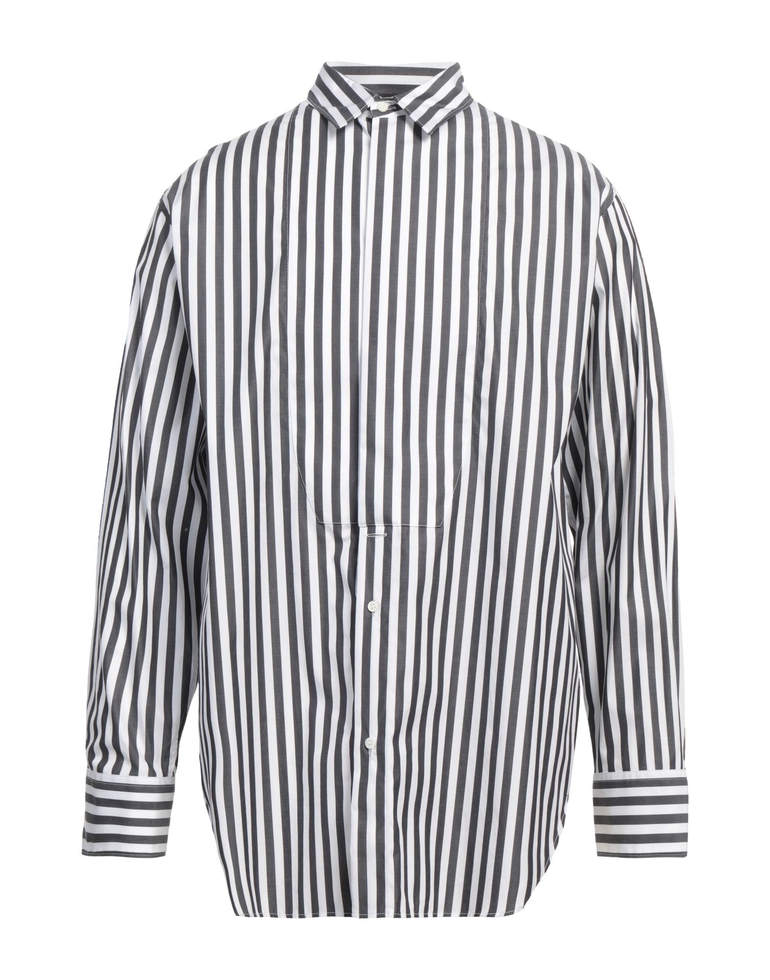 레귤러 셔츠, 포플린, 스트라이프, 장식 부착 없음, 클래식 칼라, 롱 슬리브, 히든 버튼 여밈, 동물성 비섬유 자재 함유, 세탁기 세탁 또는 드라이클리닝, 표백 금지, 건조기 사용불가, 이 브랜드는 사이즈가 작게 나옵니다. 이미지