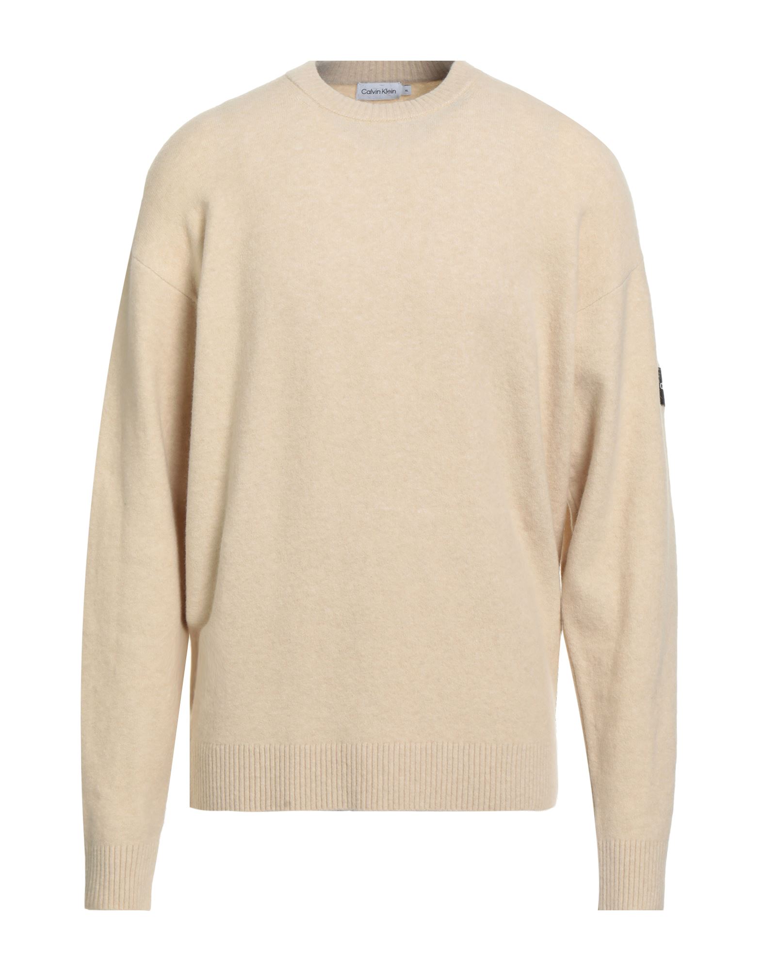 니트 소재, 라이트웨이트 니트, 브랜드 로고, 솔리드 컬러, 크루넥, 롱 슬리브, 포켓 없음, 스트레치, 손세탁, 표백 금지, 건조기 사용불가, 이 브랜드는 사이즈가 크게 나옵니다. 이미지