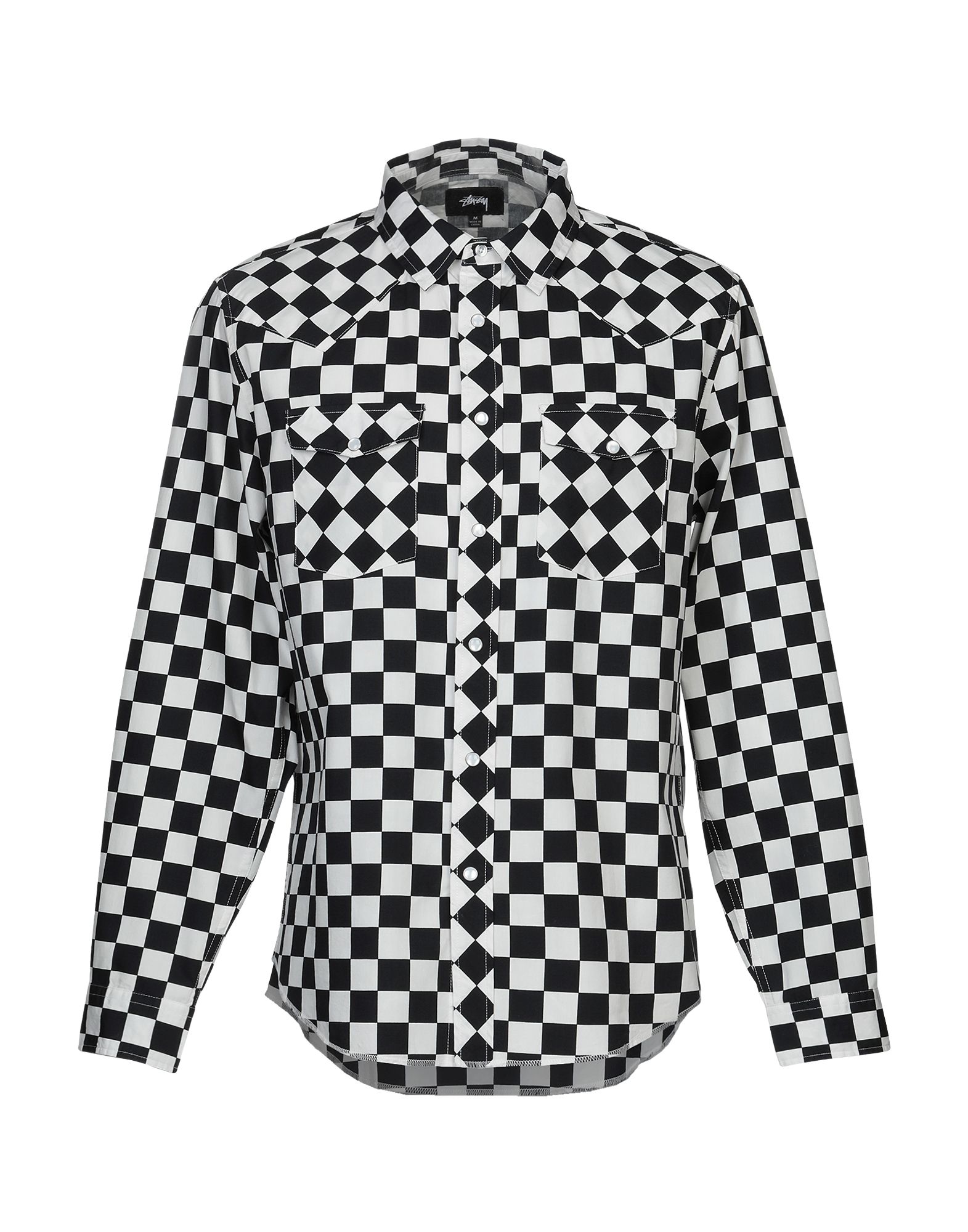 평직, 장식 부착 없음, 체크, 프론트 클로져, 스냅버튼, 롱 슬리브, 스냅버튼 커프스, 클래식 칼라, 더블 포켓. 이미지