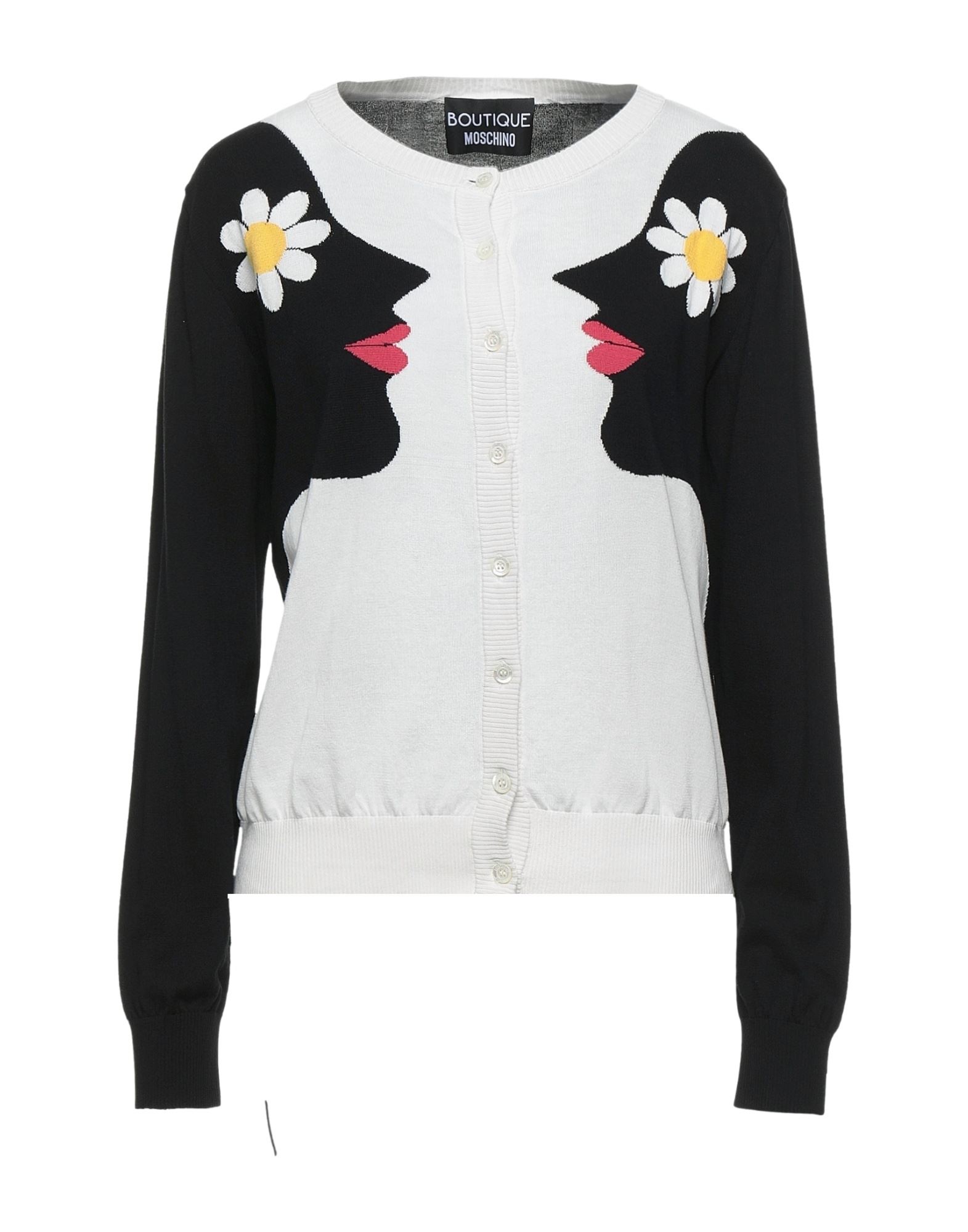 인타르시아 니트, 라이트웨이트 니트, 멀티컬러 패턴, 장식 부착 없음, 롱 슬리브, 버튼 여밈, 드라이클리닝, 표백 금지, 건조기 사용불가. 이미지