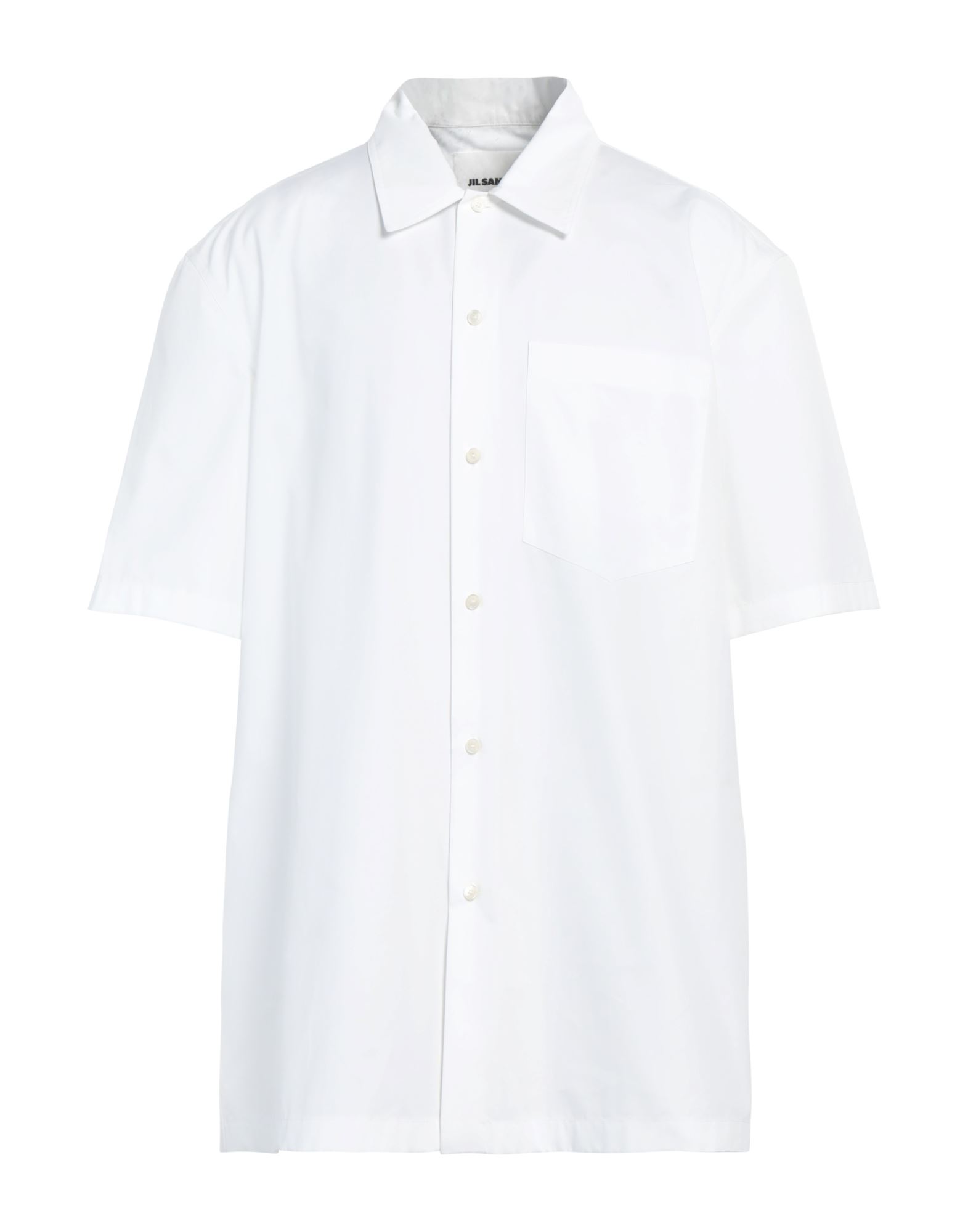 레귤러 셔츠, 포플린, 스트라이프, 장식 부착 없음, 클래식 칼라, 쇼트 슬리브, 버튼 여밈. 이미지