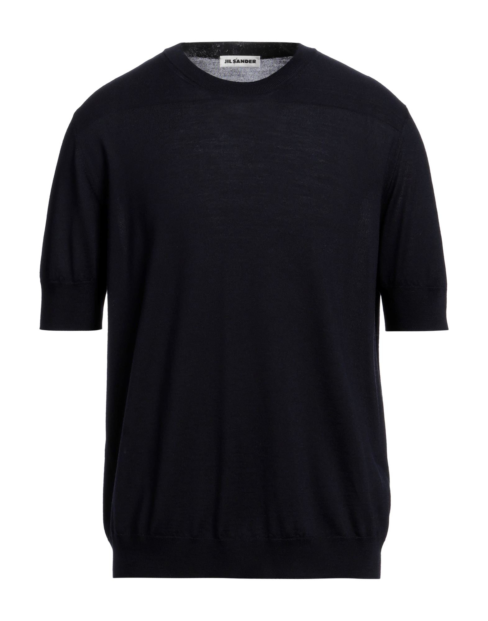 울, 라이트웨이트 니트, 장식 부착 없음, 솔리드 컬러, 크루넥, 쇼트 슬리브, 드라이클리닝, 표백 금지, 건조기 사용불가. 이미지