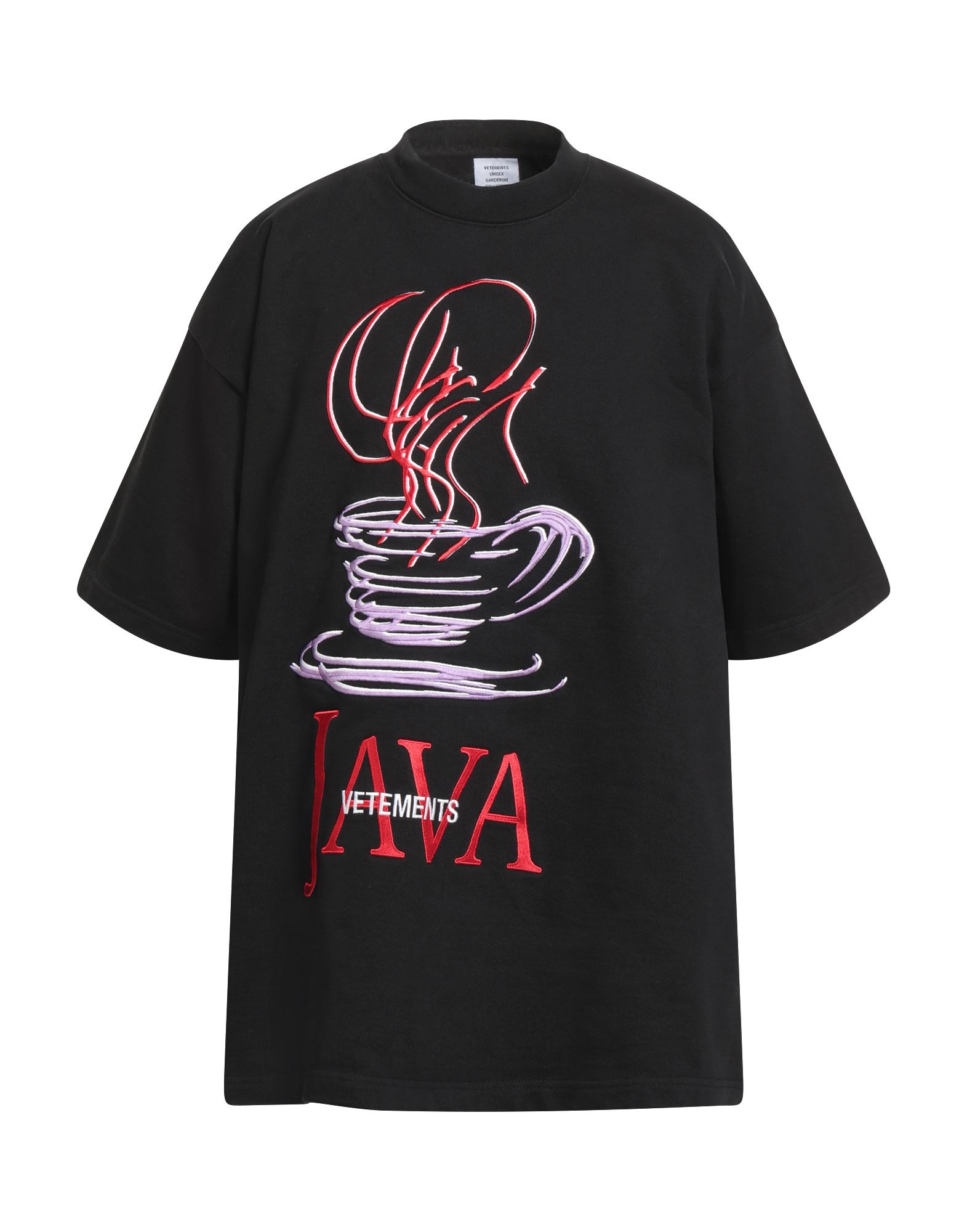 오버사이즈 티셔츠, 프렌치 테리, 장식 디테일 솔리드 컬러, 브랜드 로고, 자수 장식, 크루넥, 쇼트 슬리브, 세탁기 세탁 또는 드라이클리닝, 표백 금지, 건조기 사용불가. 이미지